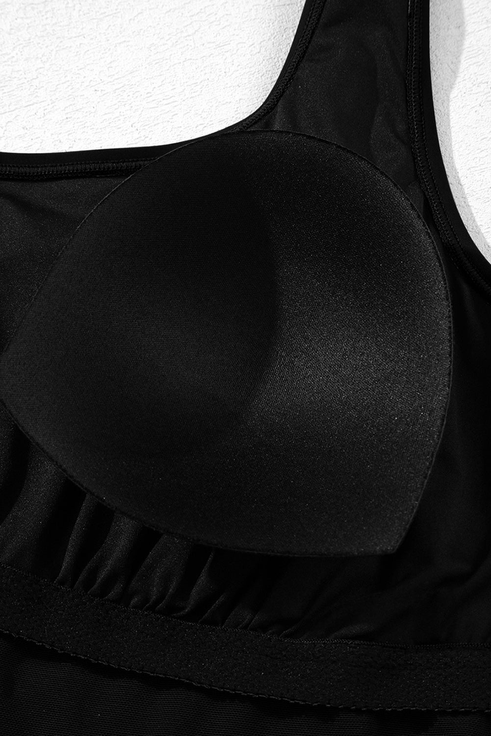 Black Square Neck Knot Plus Size One Piece Swimsuit BB Fashion Outlet