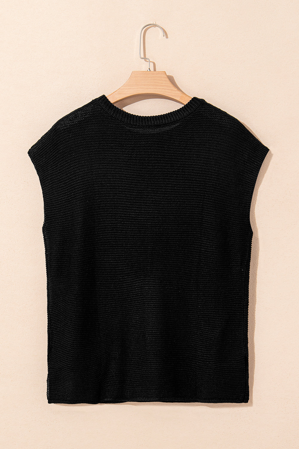 Sachet Pink Solid Color Sweater Tee with Side Slits BB Fashion Outlet