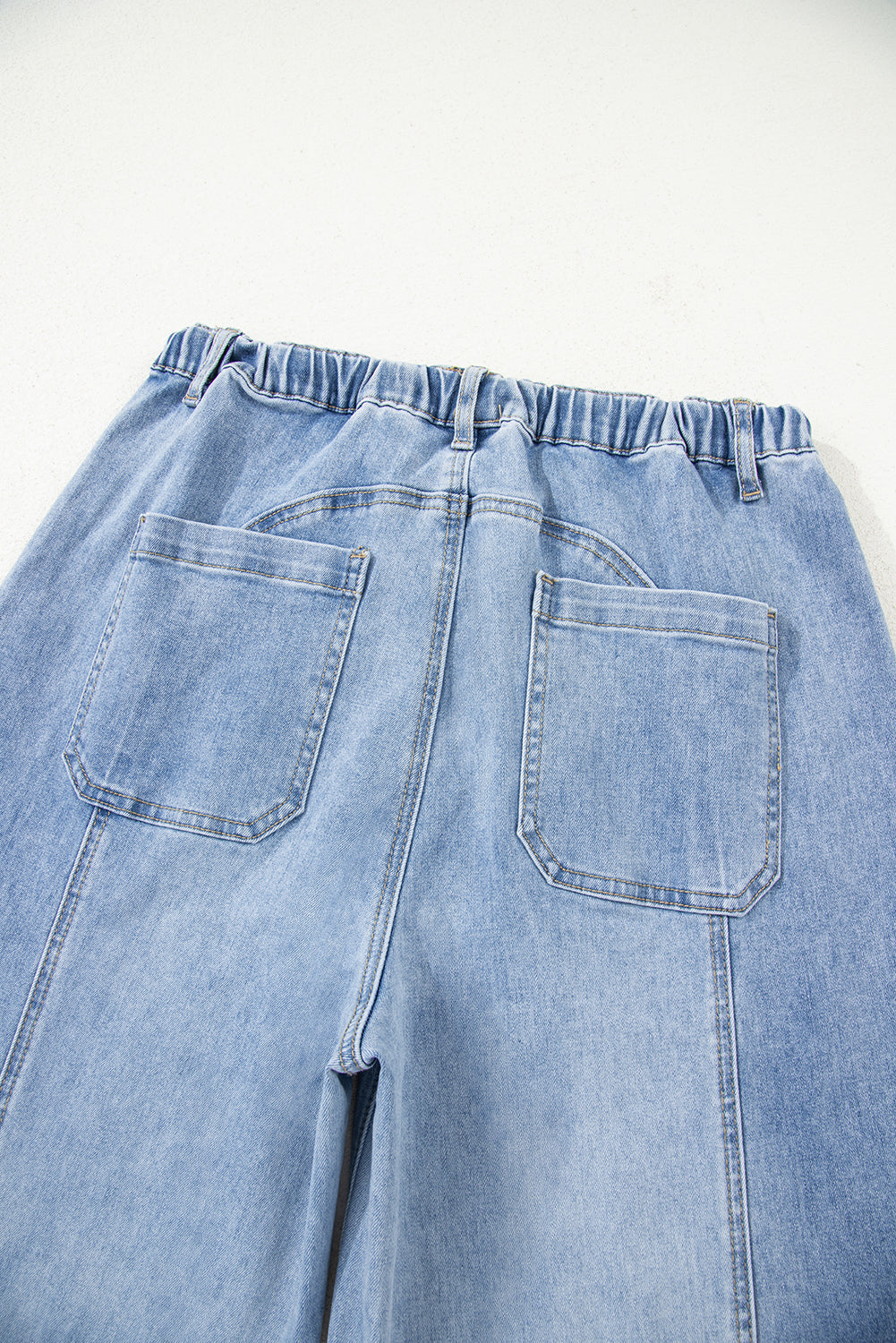 Drawstring Seam Detail Raw Hem Wide Leg Denim Jeans Dear-Lover Dropshipping