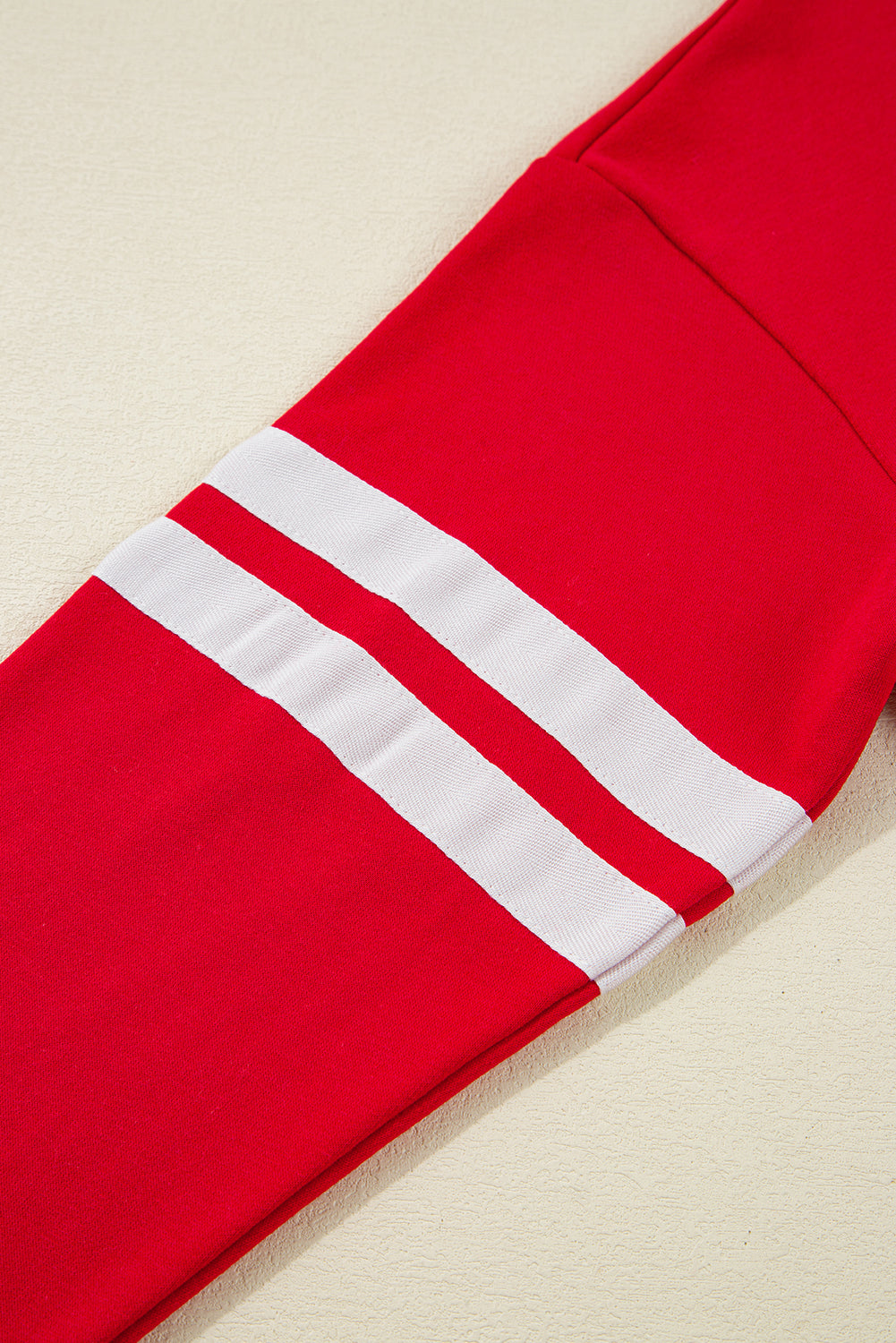 Varsity Striped Sleeve Drop Shoulder Sweatshirt and Shorts Co-ord Set eAura