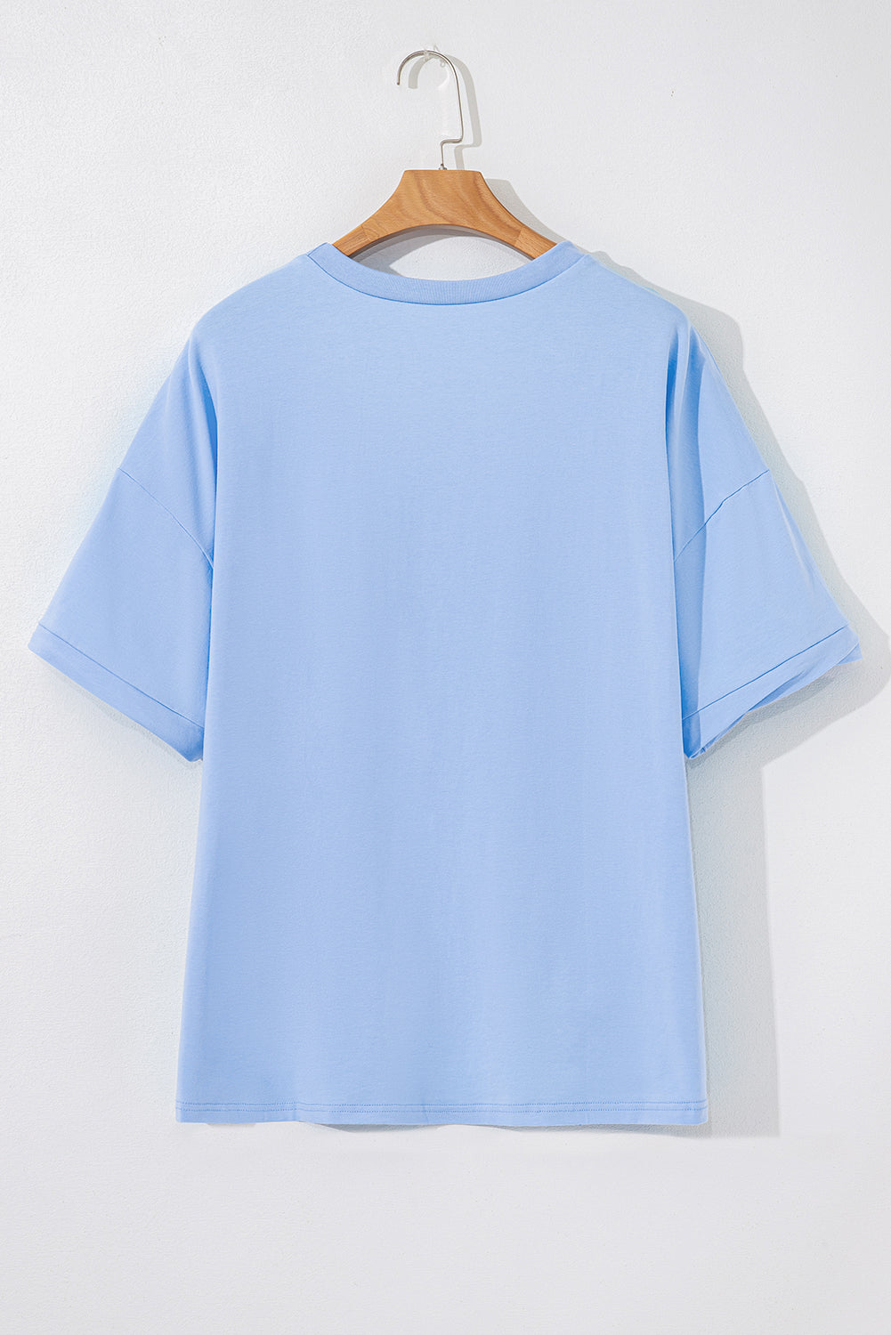 Myosotis Loose Half Sleeve Hi Low Hem T Shirt eAura