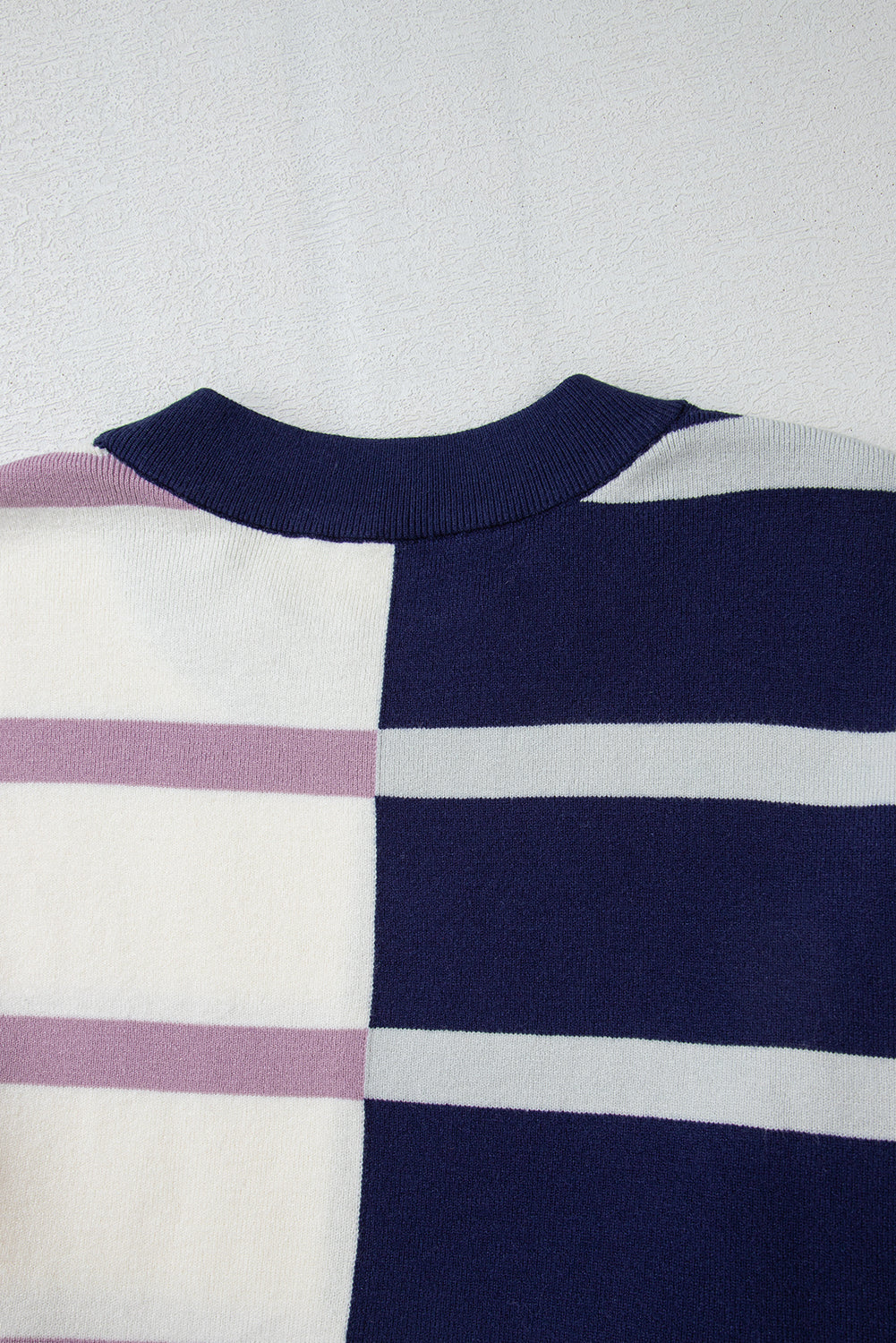 Pink Stripe Colourblock Oversized Sweater eAura
