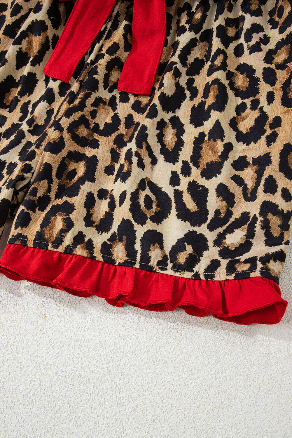 Retro Plaid Leopard Print Patchwork Long Sleeve Shorts Pajama Set - eAura