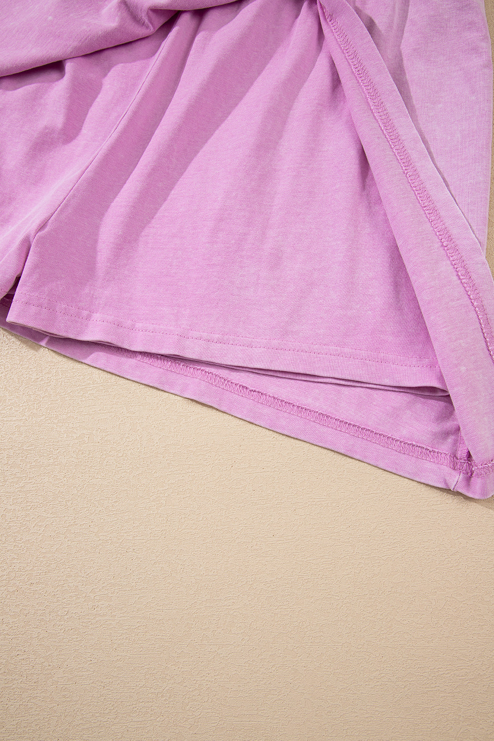 Skort Co-ord Set Mineral Wash Cotton Tank Top Lined Split Skirt - eAura