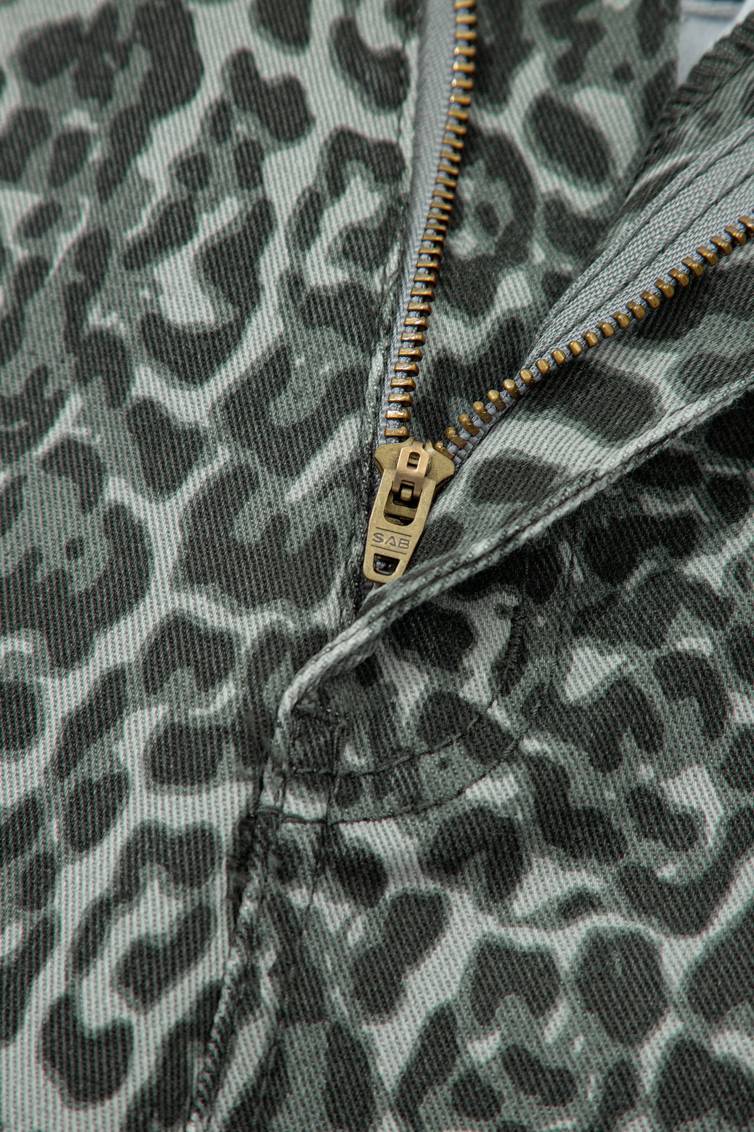 Leopard Frayed Edge Wide Leg High Waist Jeans