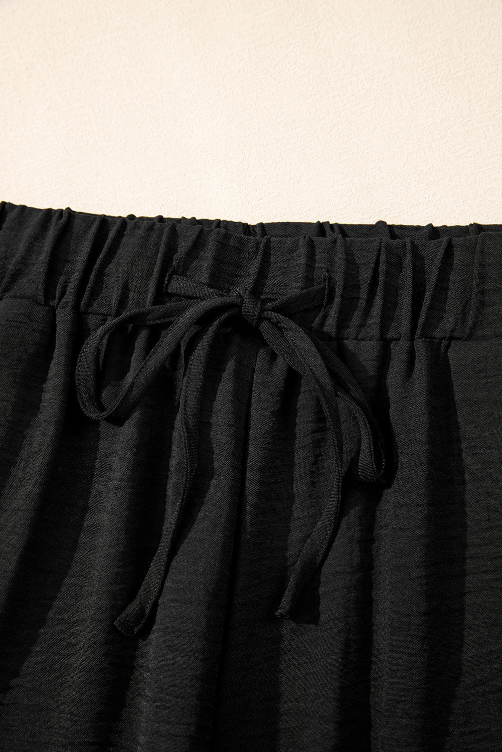 Black Buttoned Vest Drawstring Wide Leg Trousers Co-ord Set eAura