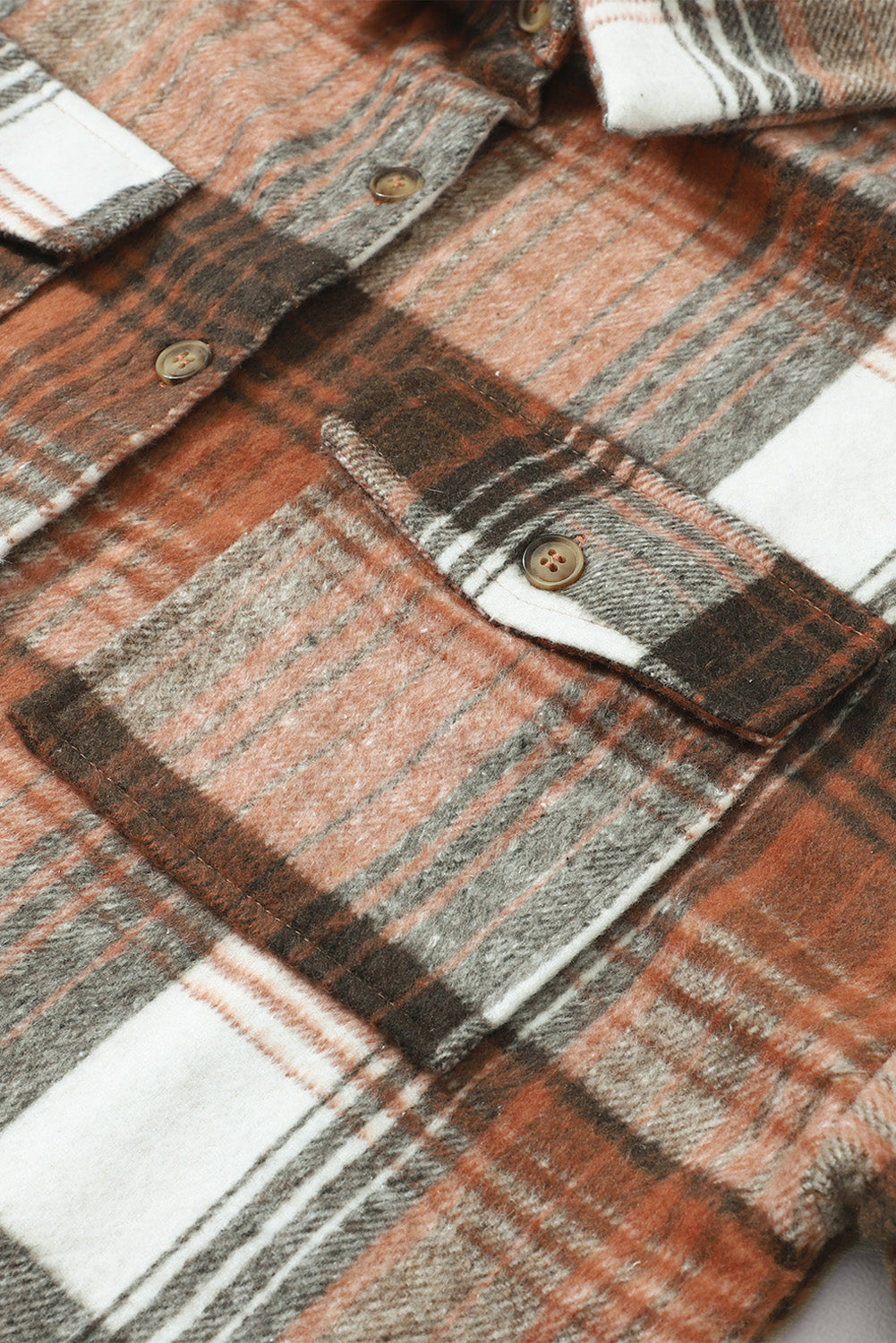 Pink Black/Pink Plaid Flap Pockets Shacket eAura