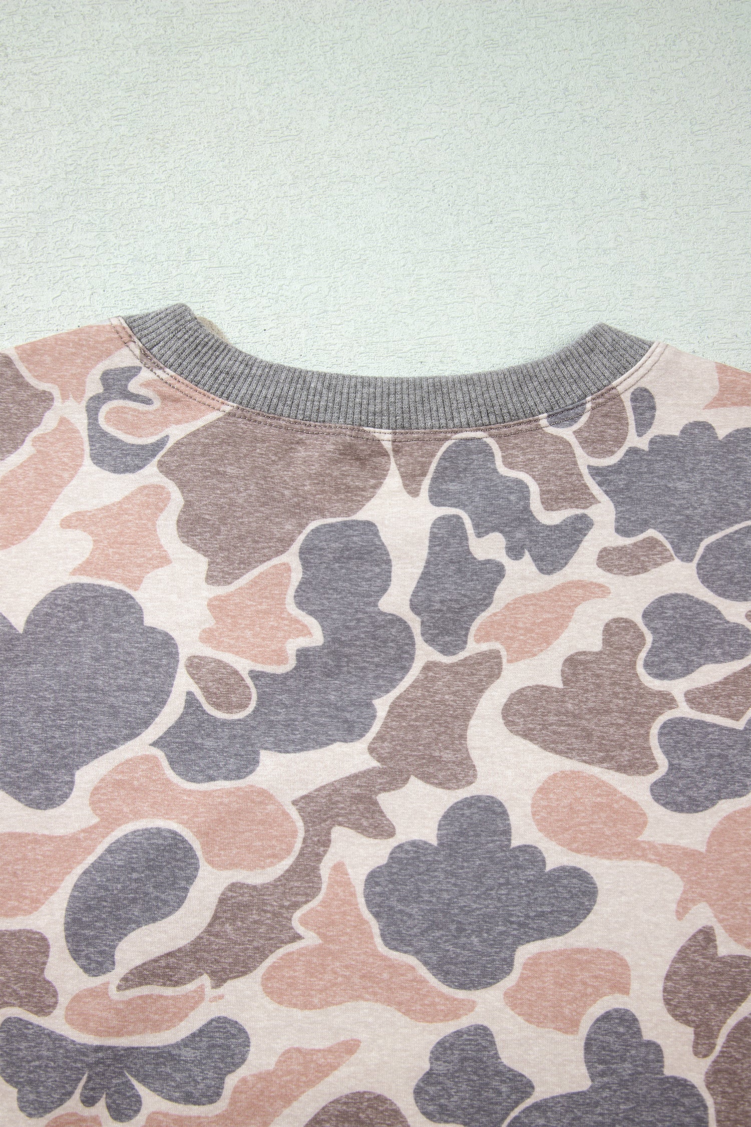 Camouflage Print Long Sleeve Top Loose 2pcs Pants Set – Multicolour