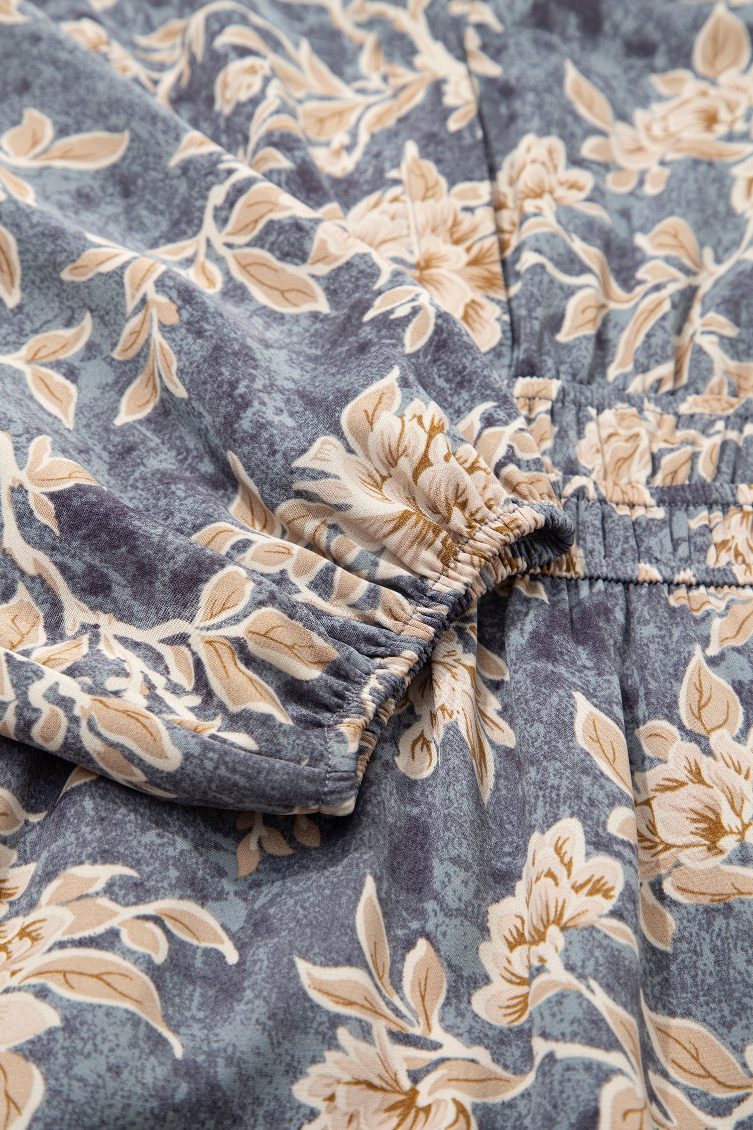 Floral Print Smocked Long Sleeve Maxi Dress - eAura