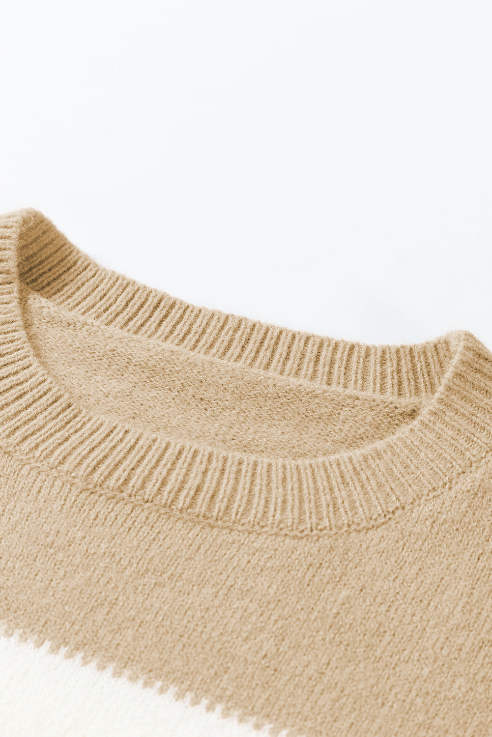 Dusty Pink Colour Block Lantern Sleeve Drop Shoulder Sweater eAura