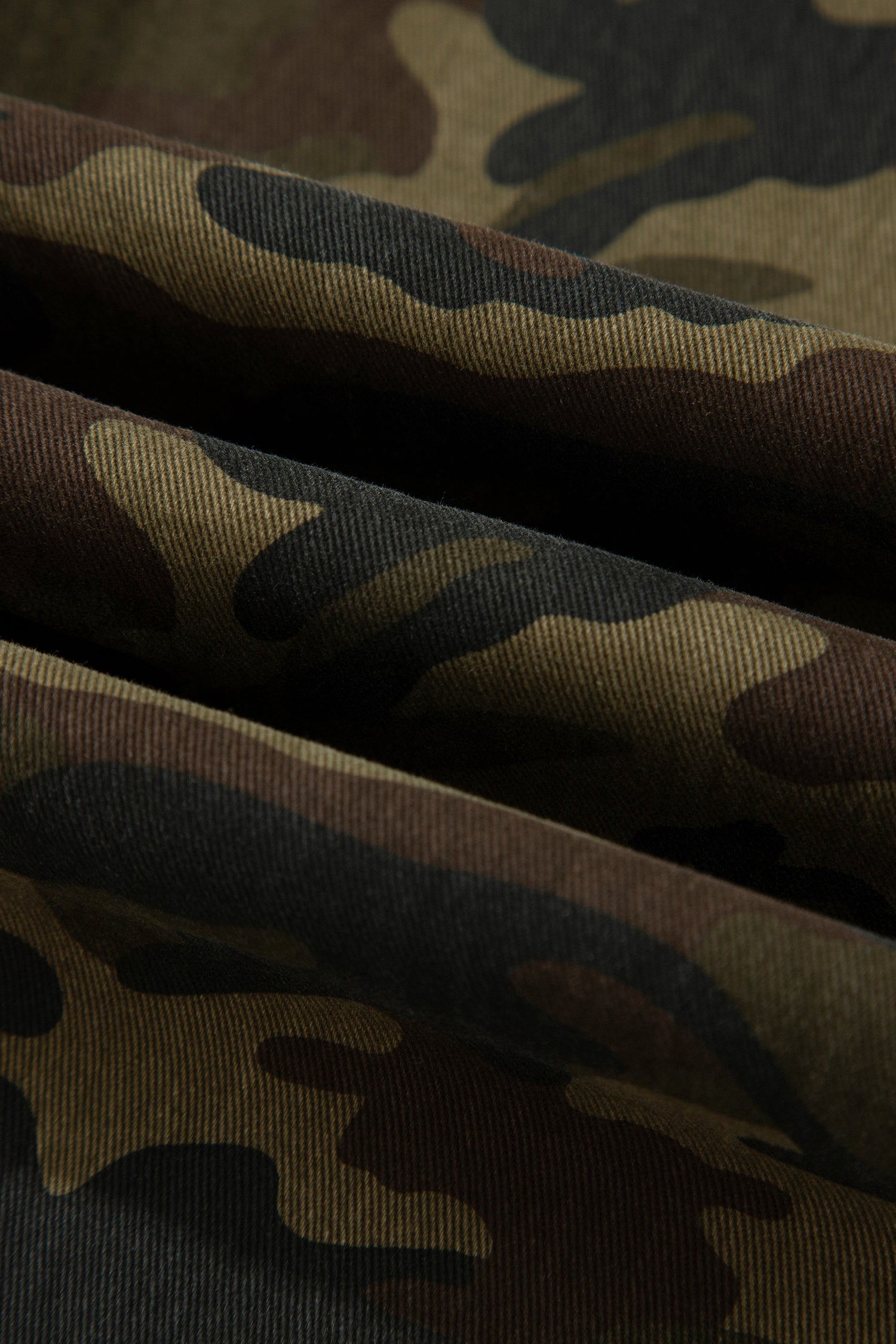 Camouflage Print Retro Grommet Tie Waist Loose Jeans – Multicolour