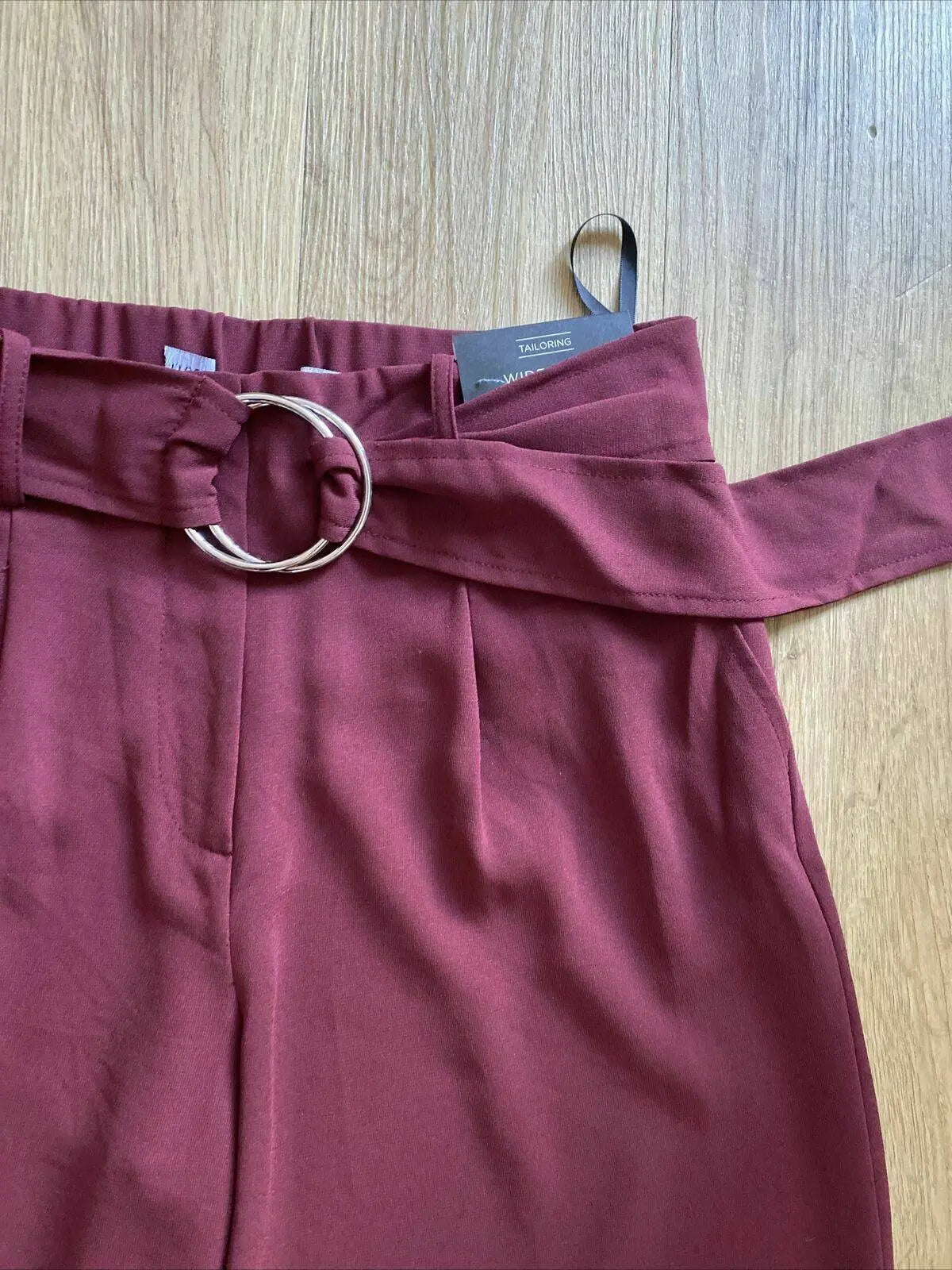 Dorothy Perkins Tailoring Crop Wide Leg Trousers Berry Red Culottes 6 10 12 16 - BB Fashion Outlet