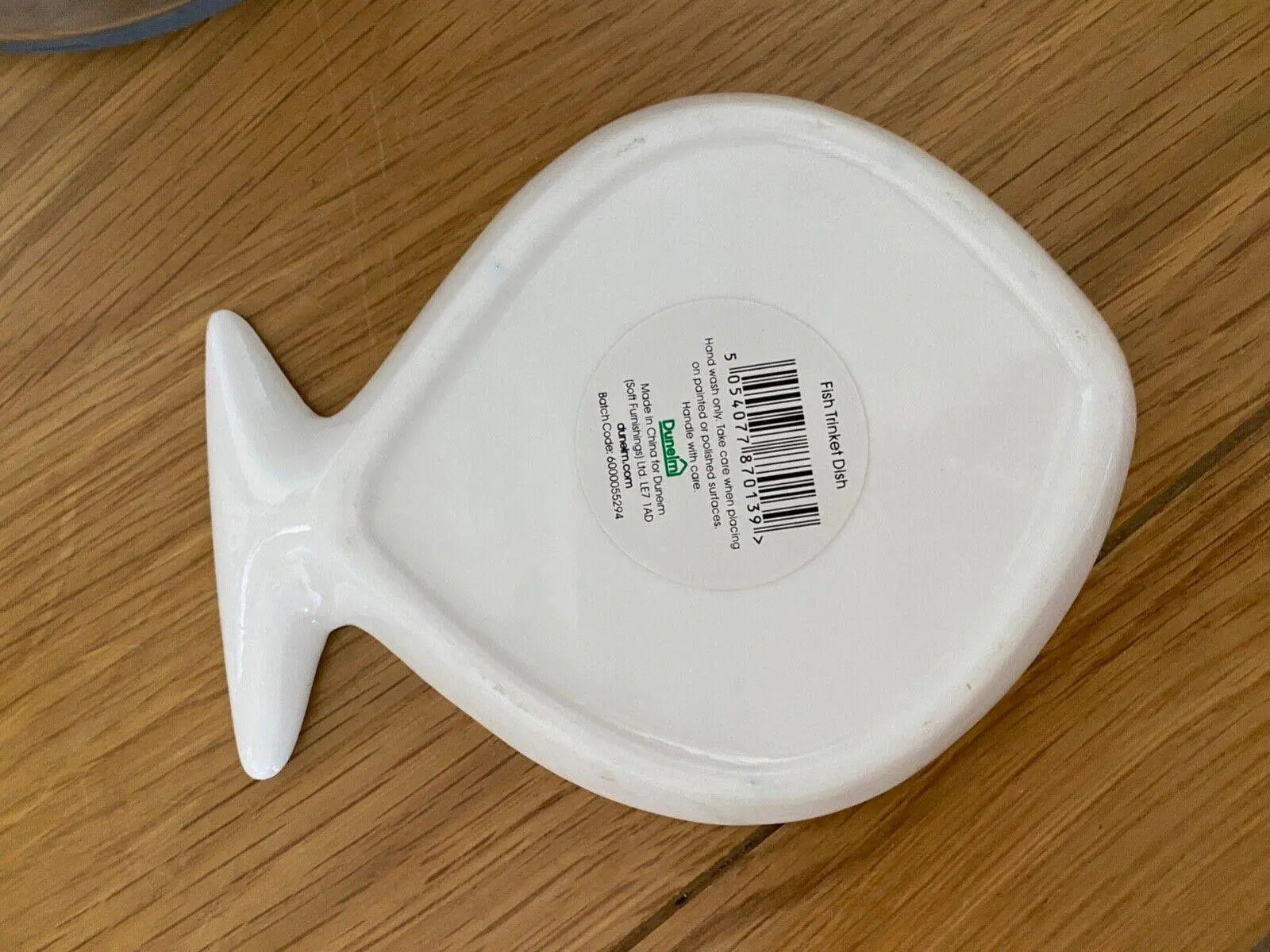 Dunelm Ceramic Fish Trinket Dish White with Blue Stripes - BB Fashion Outlet