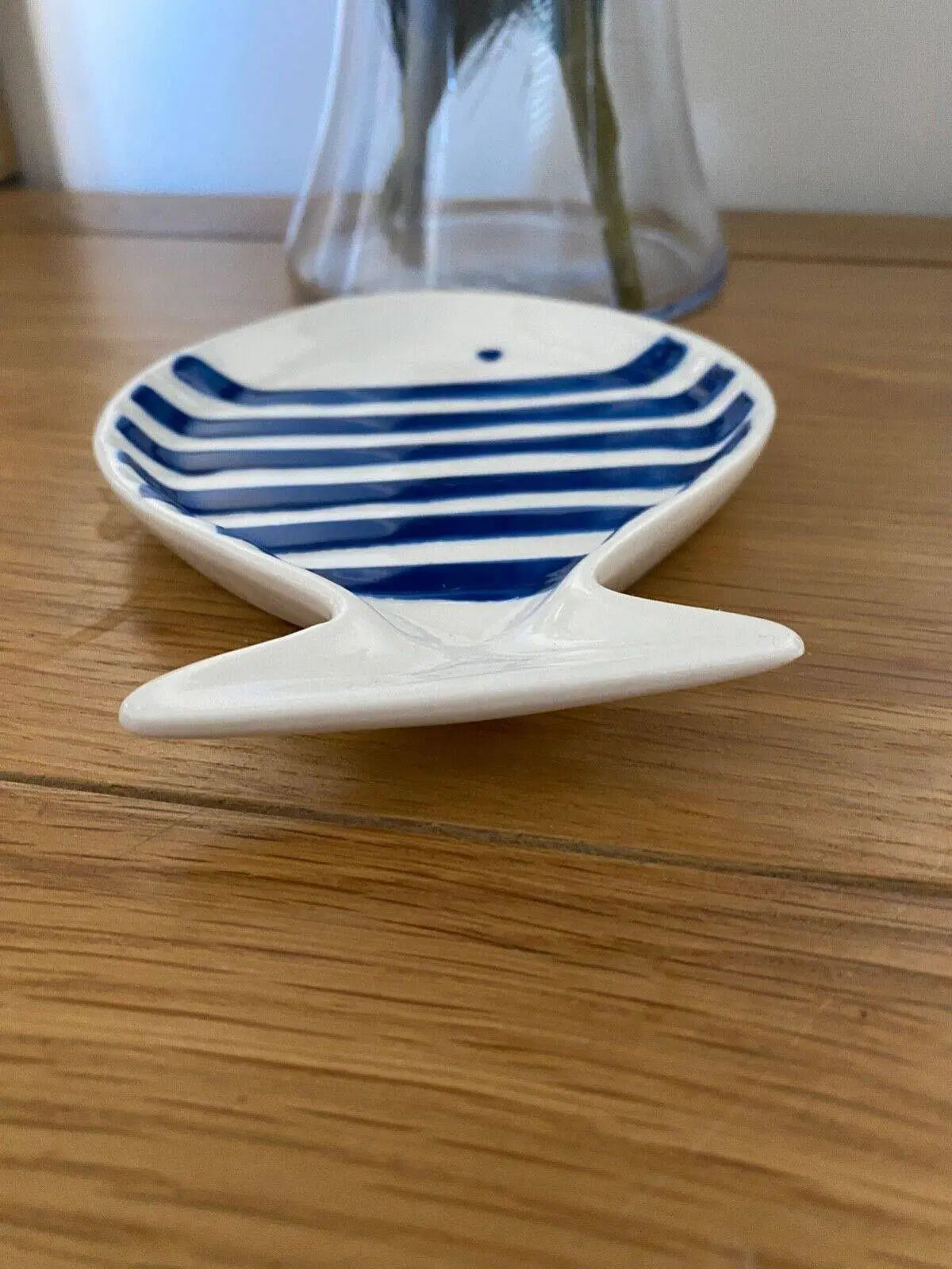Dunelm Ceramic Fish Trinket Dish White with Blue Stripes - BB Fashion Outlet
