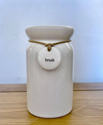 Dunelm Bathroom Tumbler Hang Tag Tooth Brush Holder White - BB Fashion Outlet