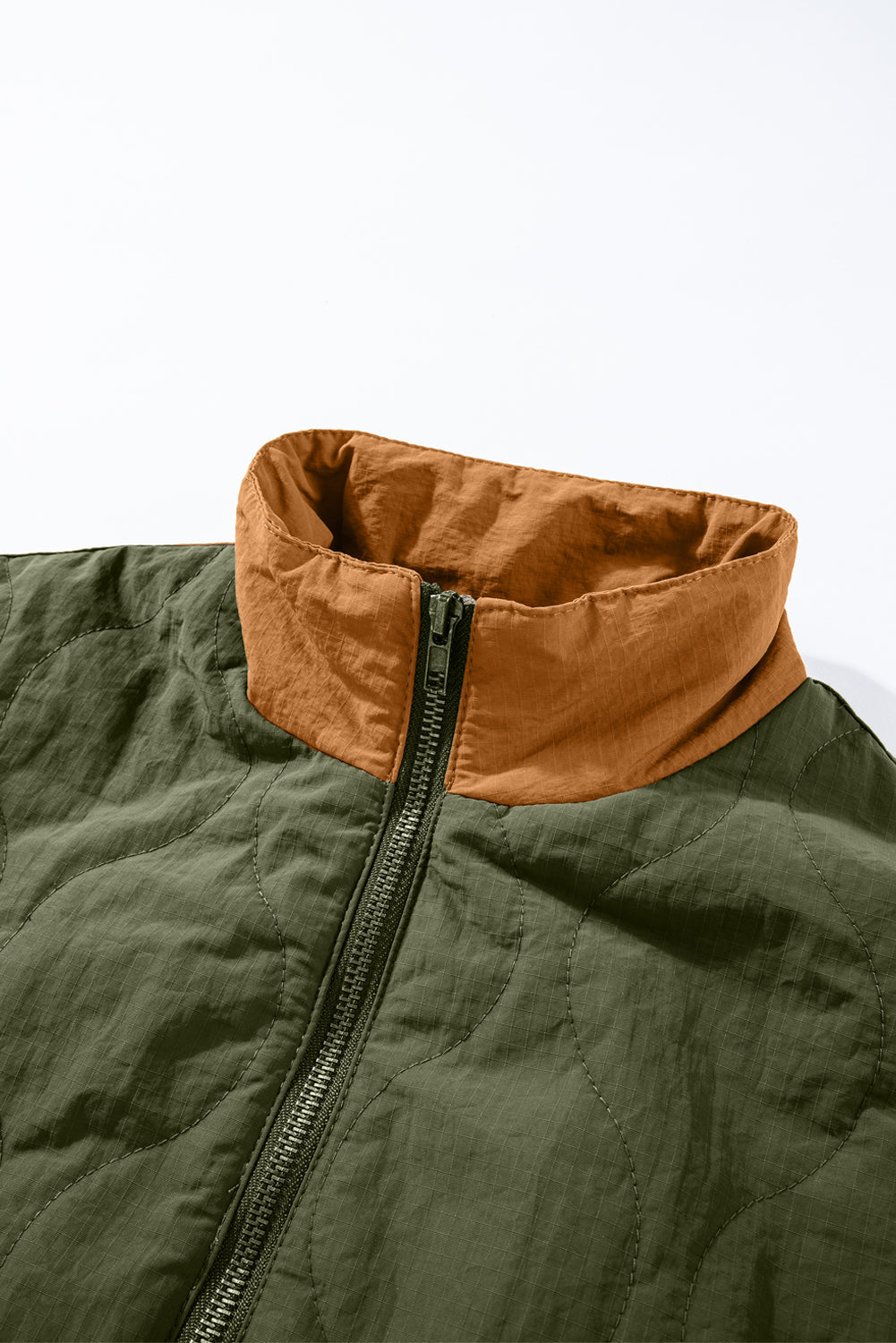 Green Stitching Quilted Drawstring Jacket Beagle Boutique Fashion Outlet