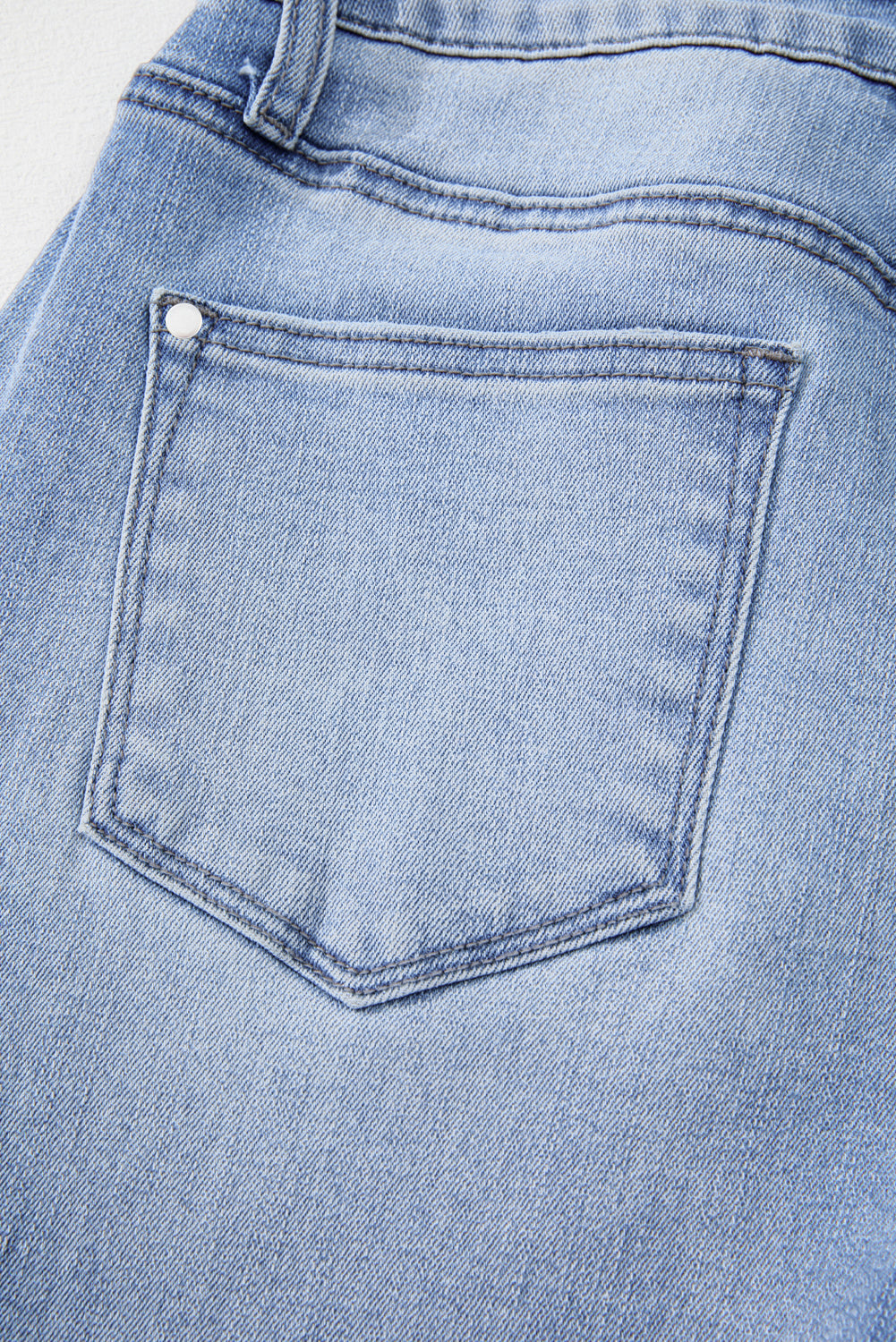 Beau Blue Mineral Wash Raw Hem High Waist Flared Jeans eAura