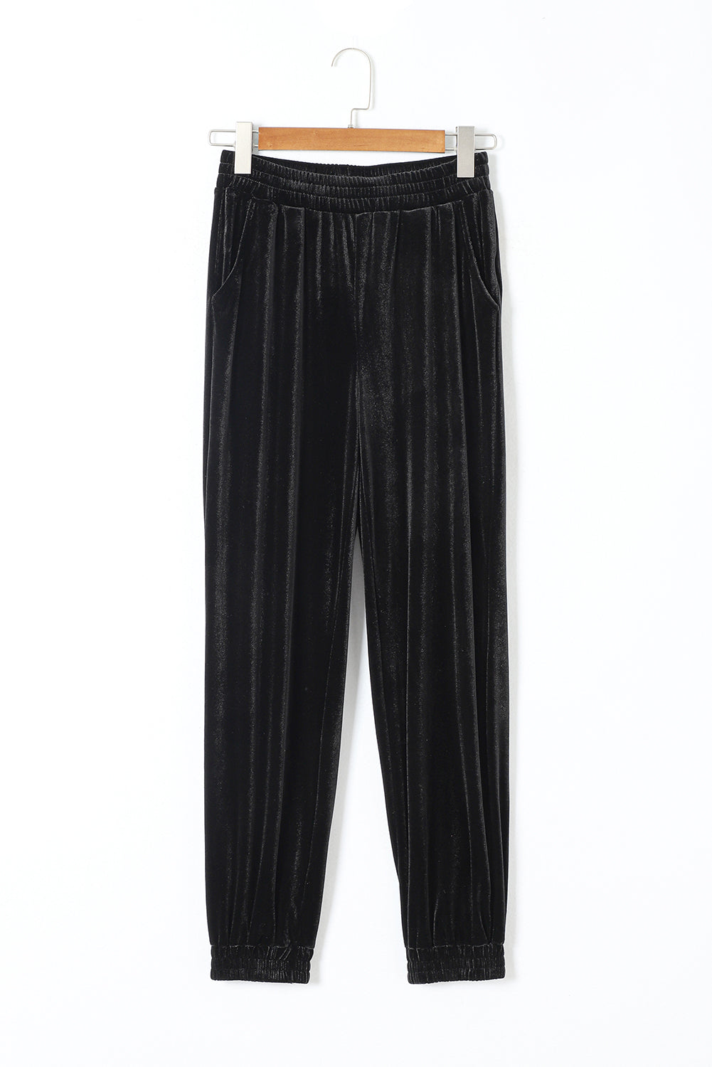 Black Velvet Jogger Trousers - eAura