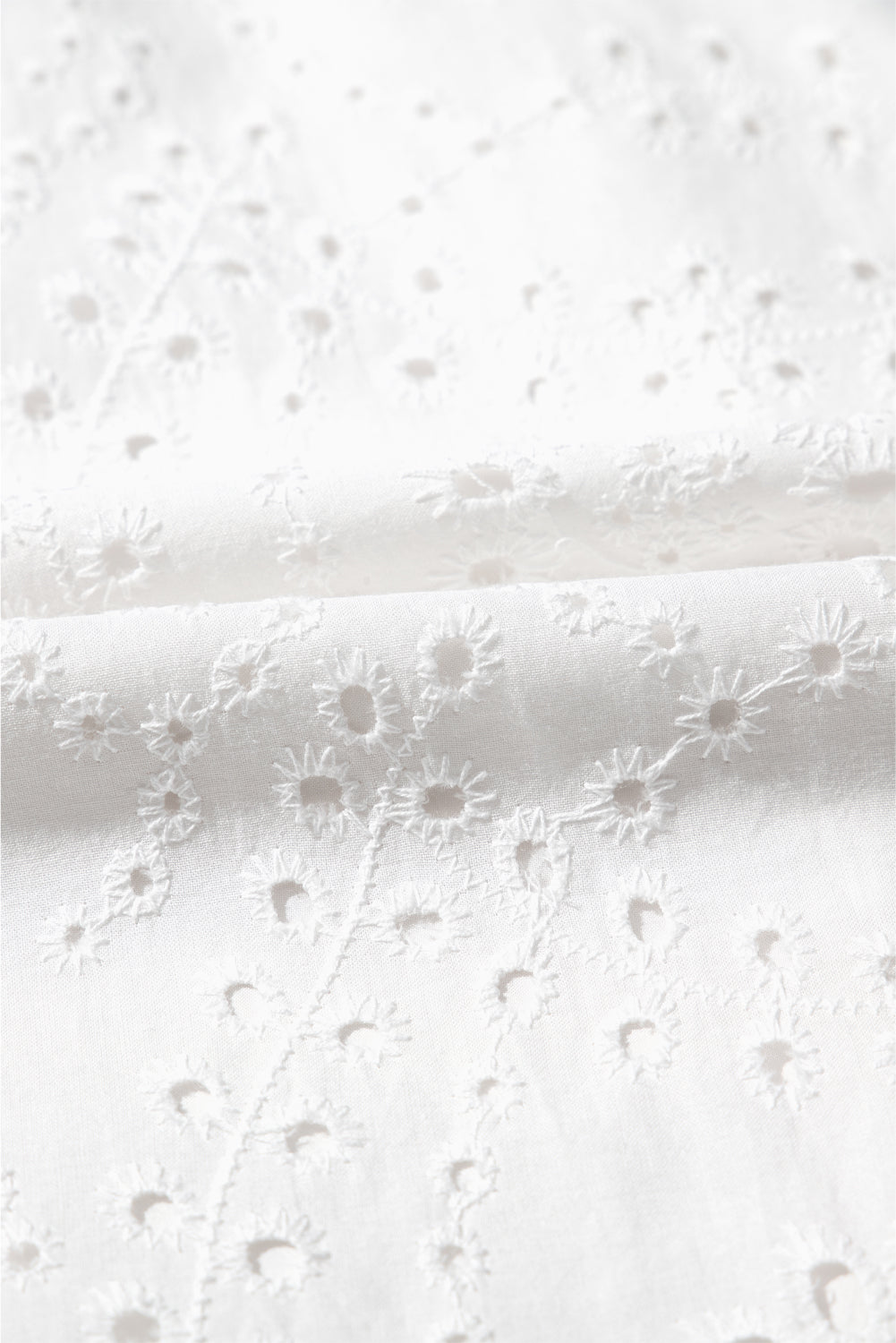 White Bordier Anglais Embroidered Sleeveless Shift Dress eAura
