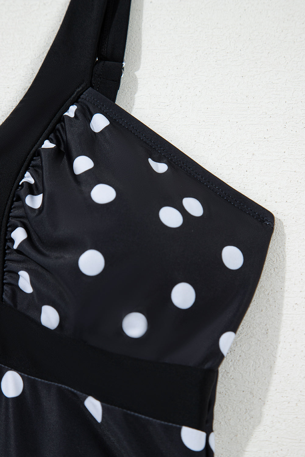 Black Polka Dot Print V Neck Tankini Set BB Fashion Outlet