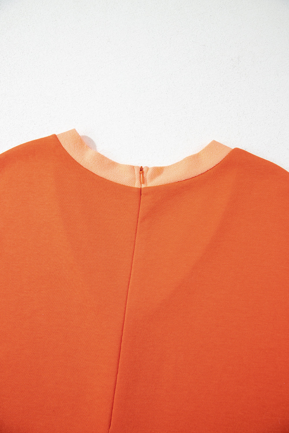Russet Orange Two-tone Short Sleeve V Neck Patched Pocket Loose Romper eAura