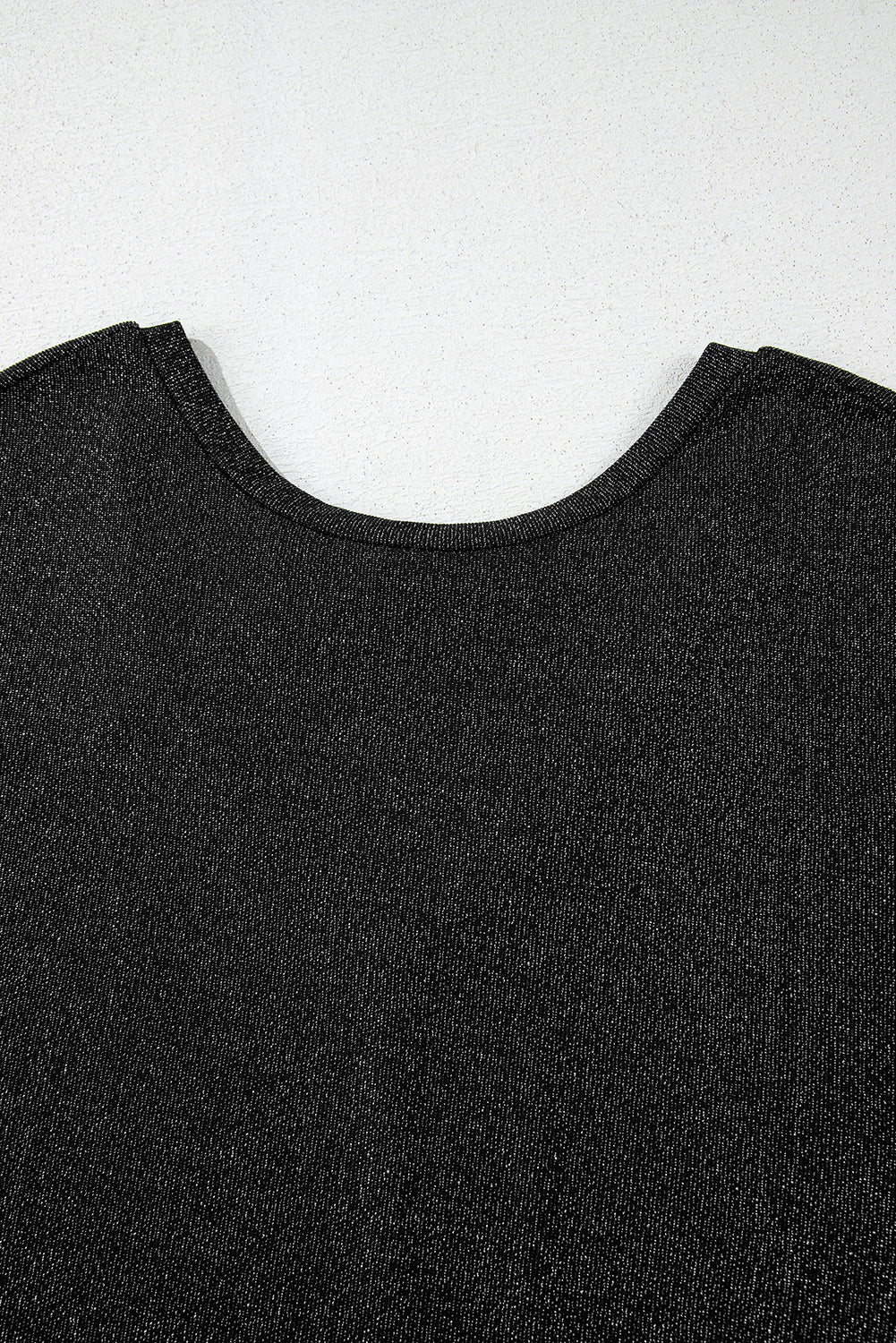 Black Bow Decor Glittery Short Sleeve Top eAura