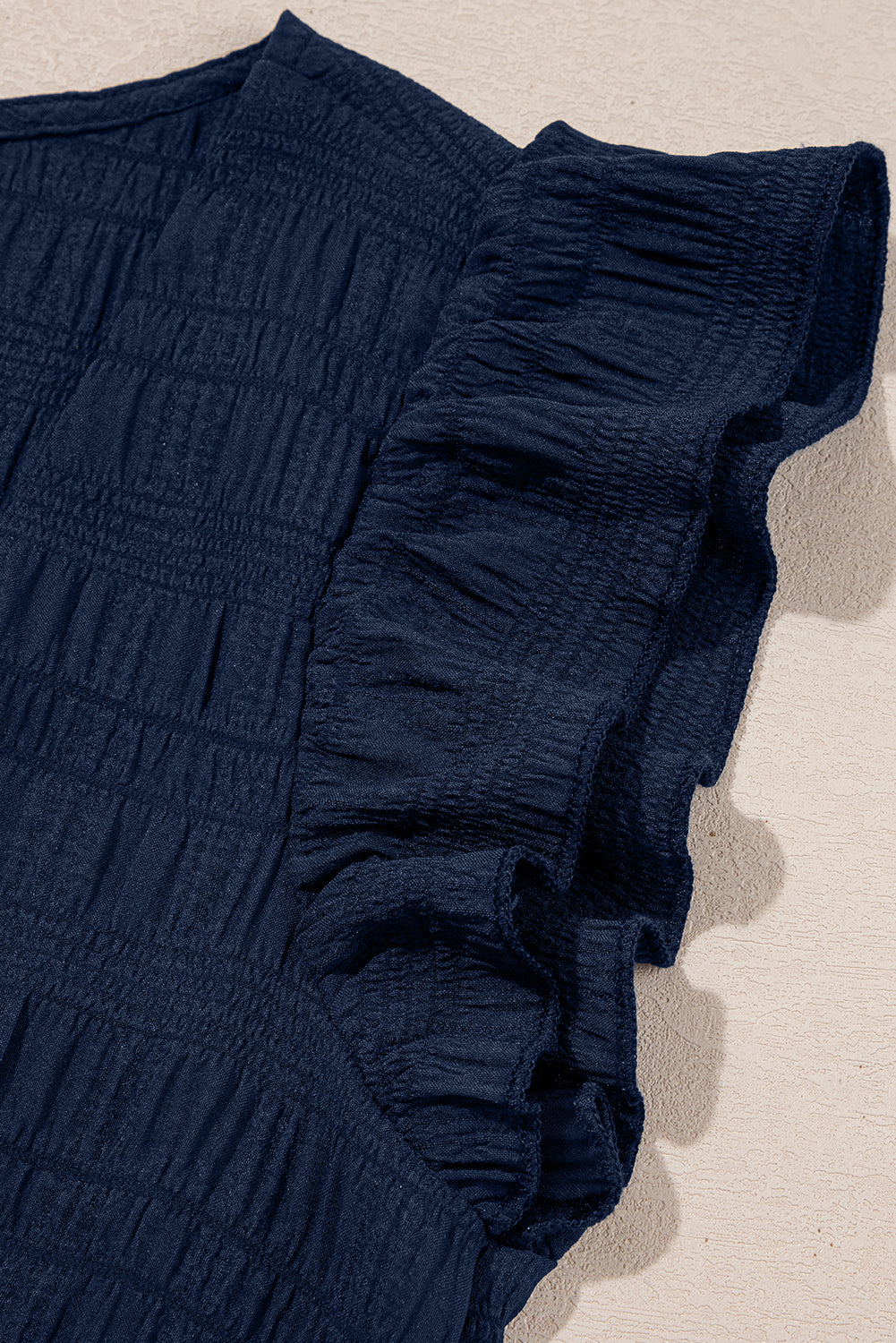 Textured Square Neck Top and Shirred High Waist Shorts Co-ord Set eAura