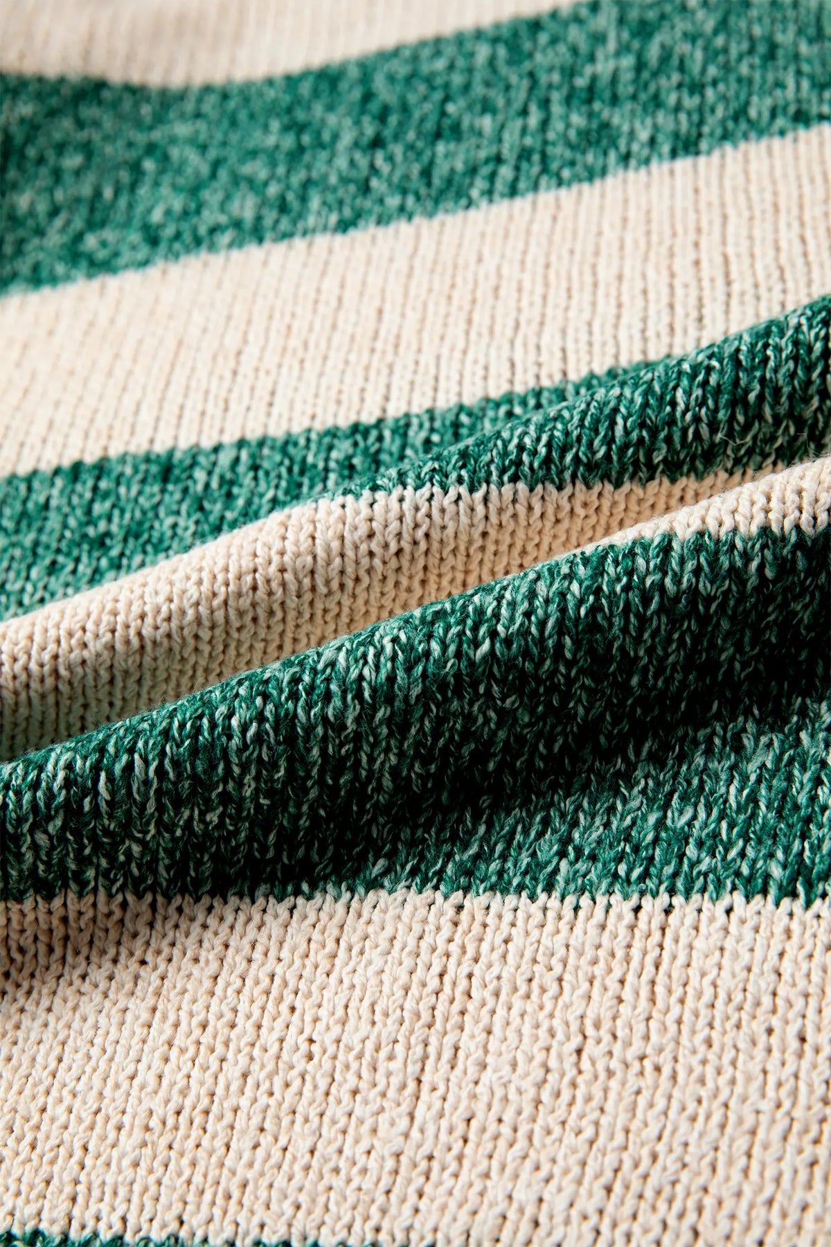 Striped Colourblock Drop Shoulder Pullover Sweater – Green Stripe