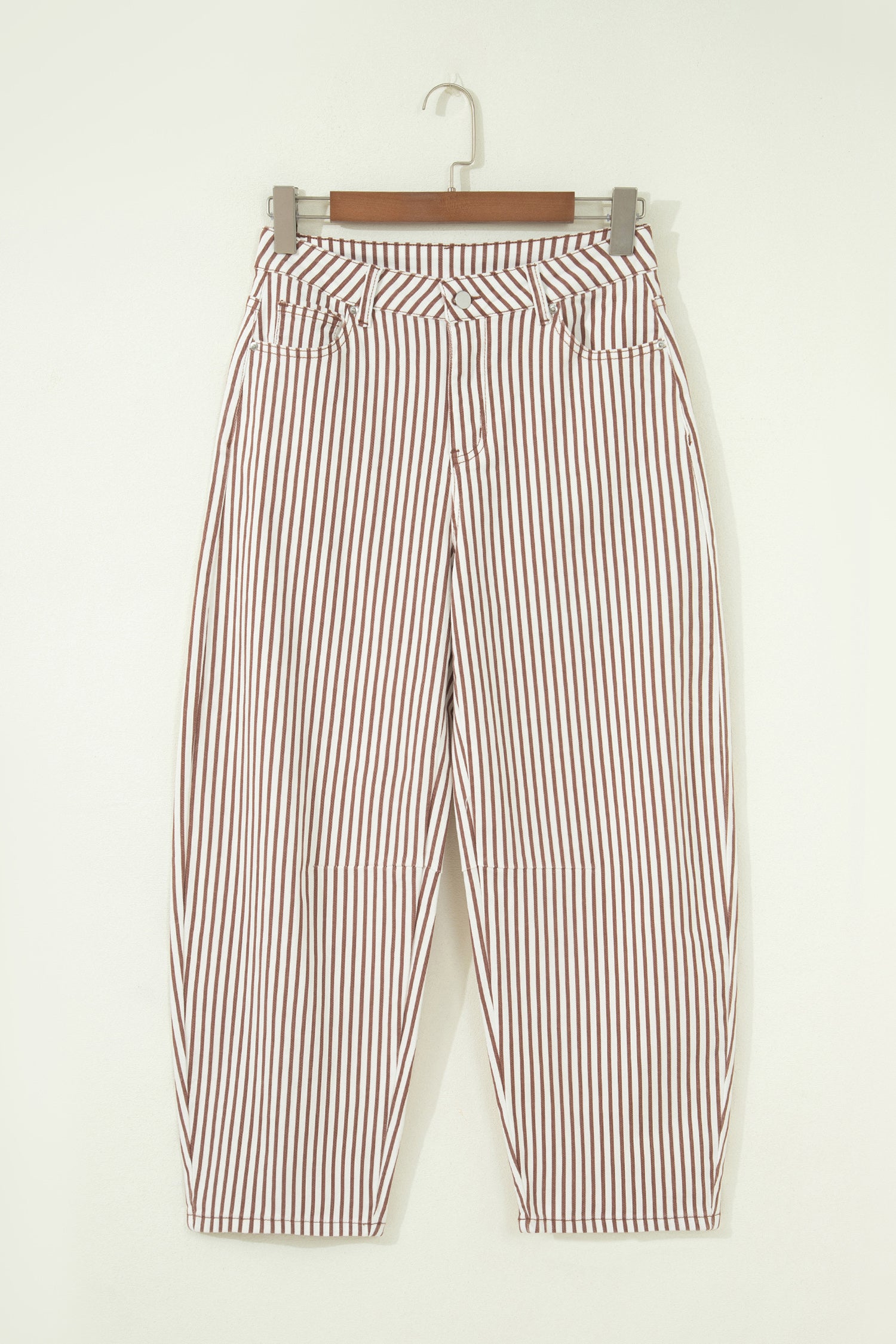 Striped Barrel Jeans – Brown, Khaki & Sky Blue