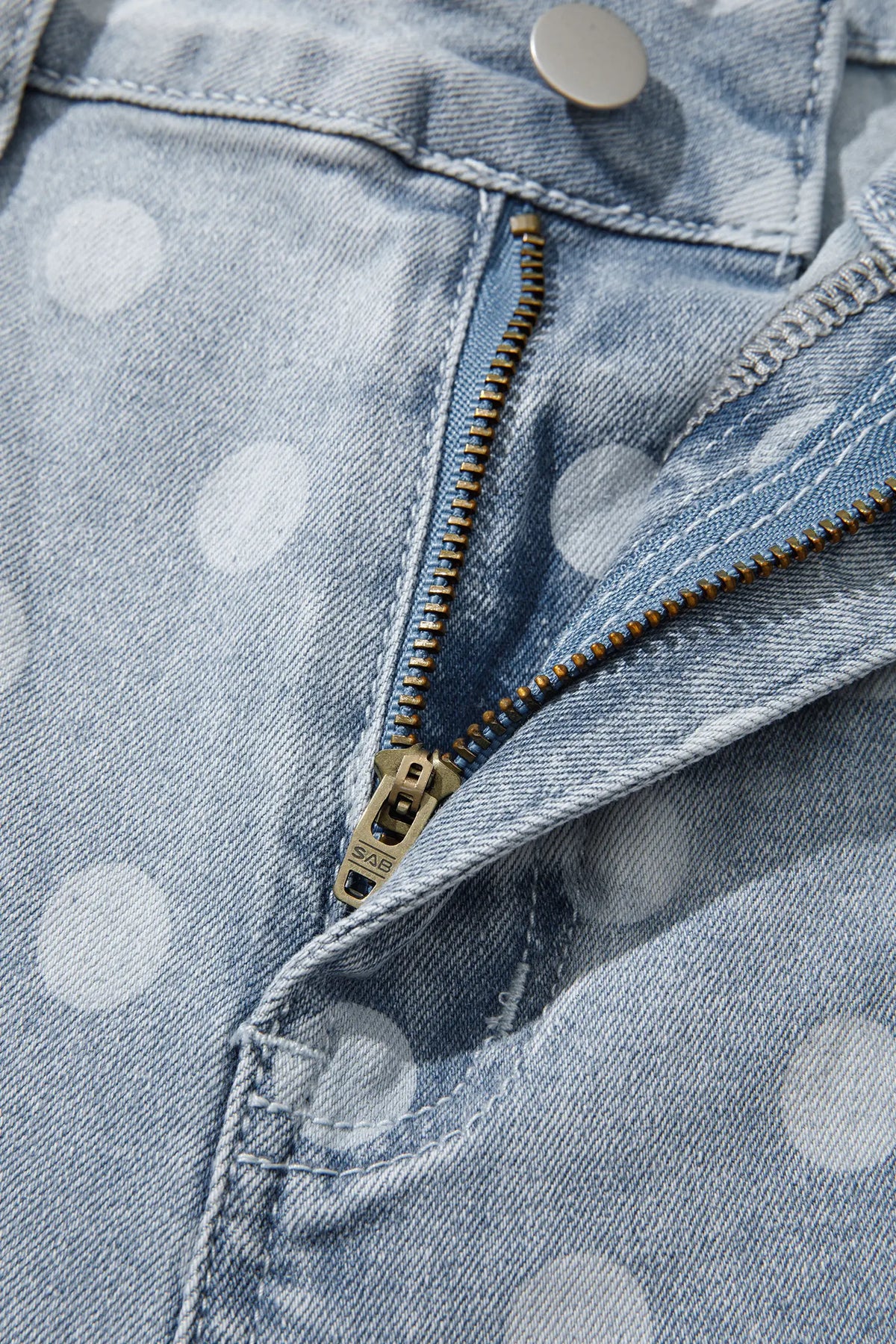 Polka Dot Casual Slim Fit Jeans – Pink