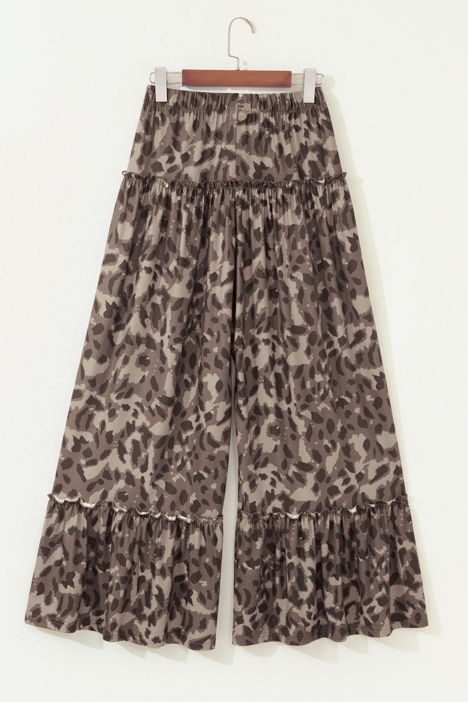 Camo Print Wide Leg Casual Pants