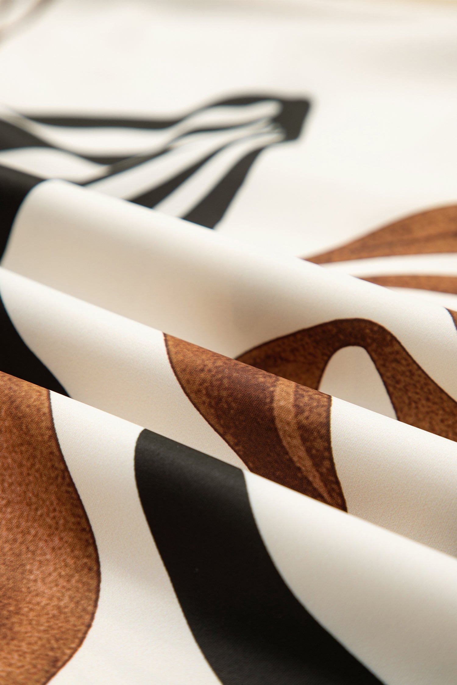 Abstract Print Blouse Puff Sleeve Relaxed Blouse - eAura