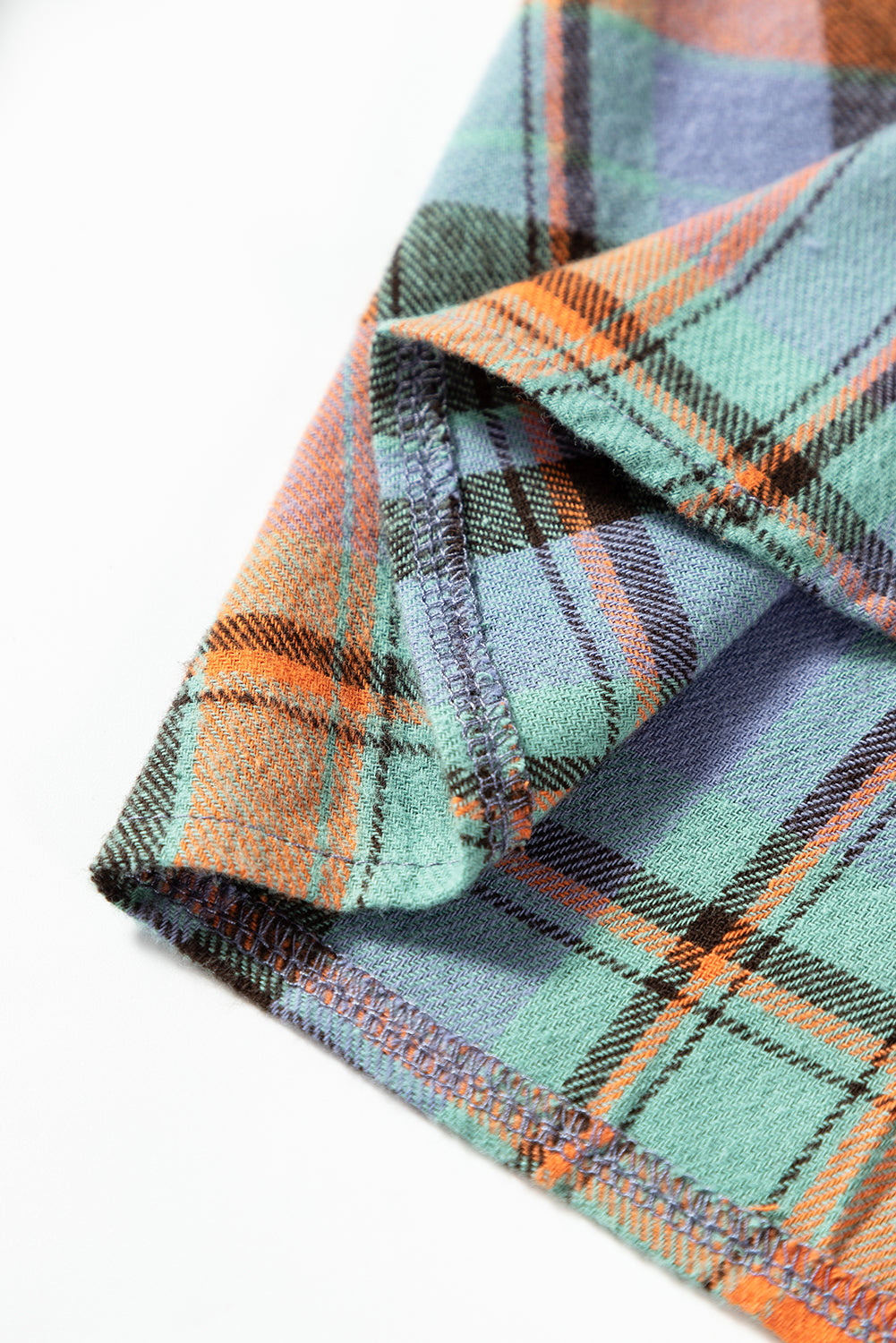 Orange Plus Size Plaid Print Buttoned Shirt Beagle Boutique Fashion Outlet
