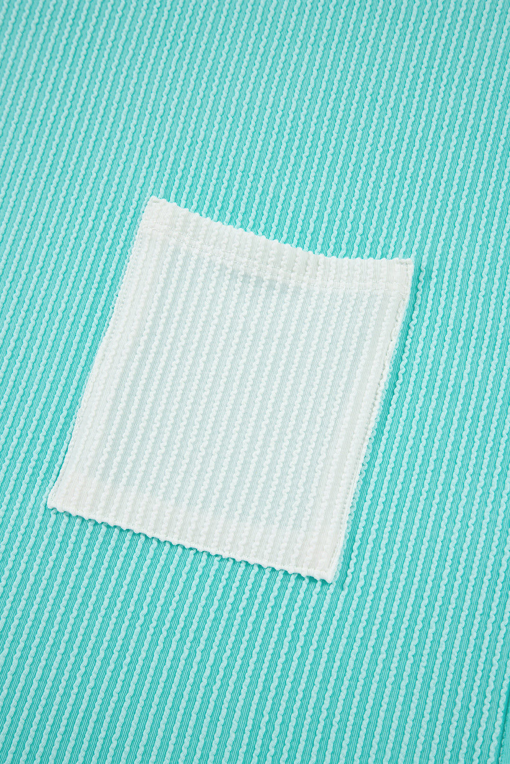 Ribbed Knit Colour Block Pocketed Crew Neck T Shirt eAura