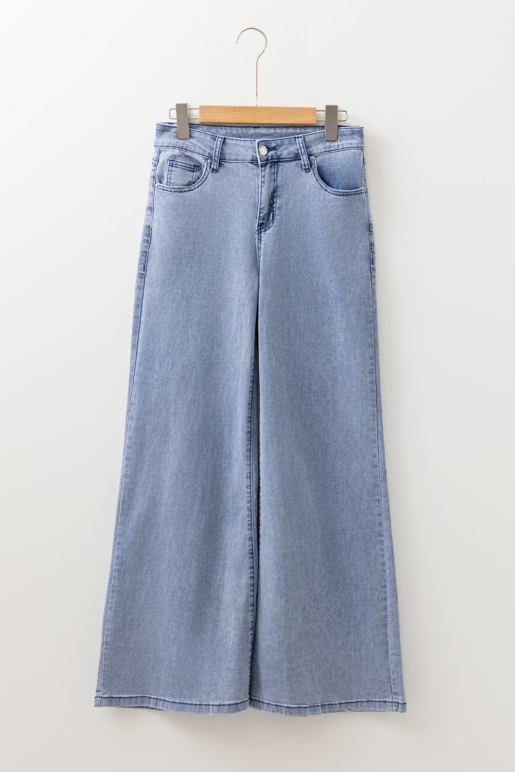 Beau Blue High Waist Button Zip Fly Bell Bottom Flared Jeans Dear-Lover Dropshipping