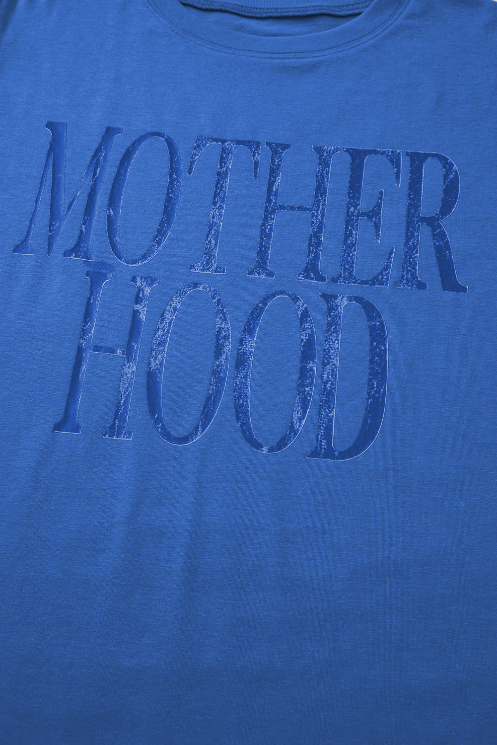 Sky Blue Vintage MOTHERHOOD Letter Graphic T Shirt eAura