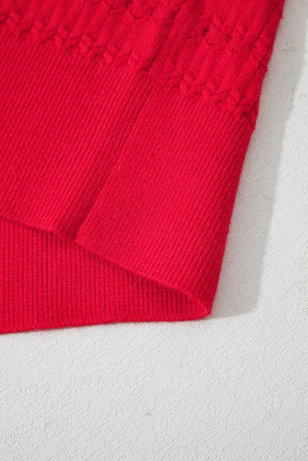 Pattern Knit Ribbed Cuffs Sweater - eAura