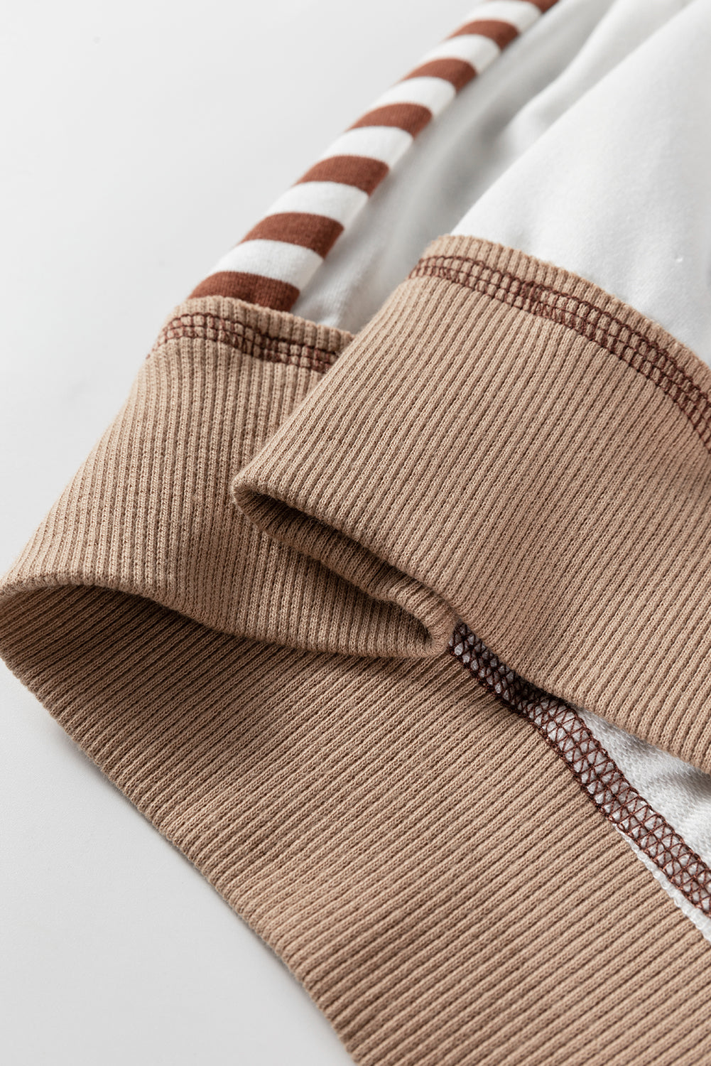 Striped Contrast Stitching Oversized Sweatshirt - eAura