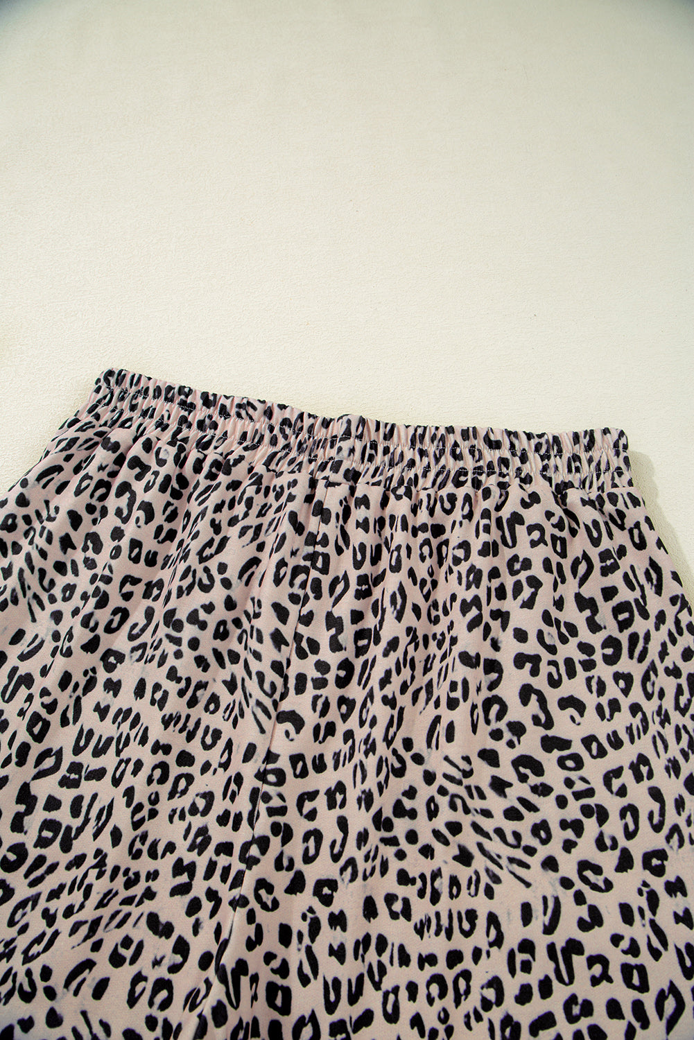 Brown Leopard Half Zipper Collared Ruffled Sleeve Top and Short Set eAura