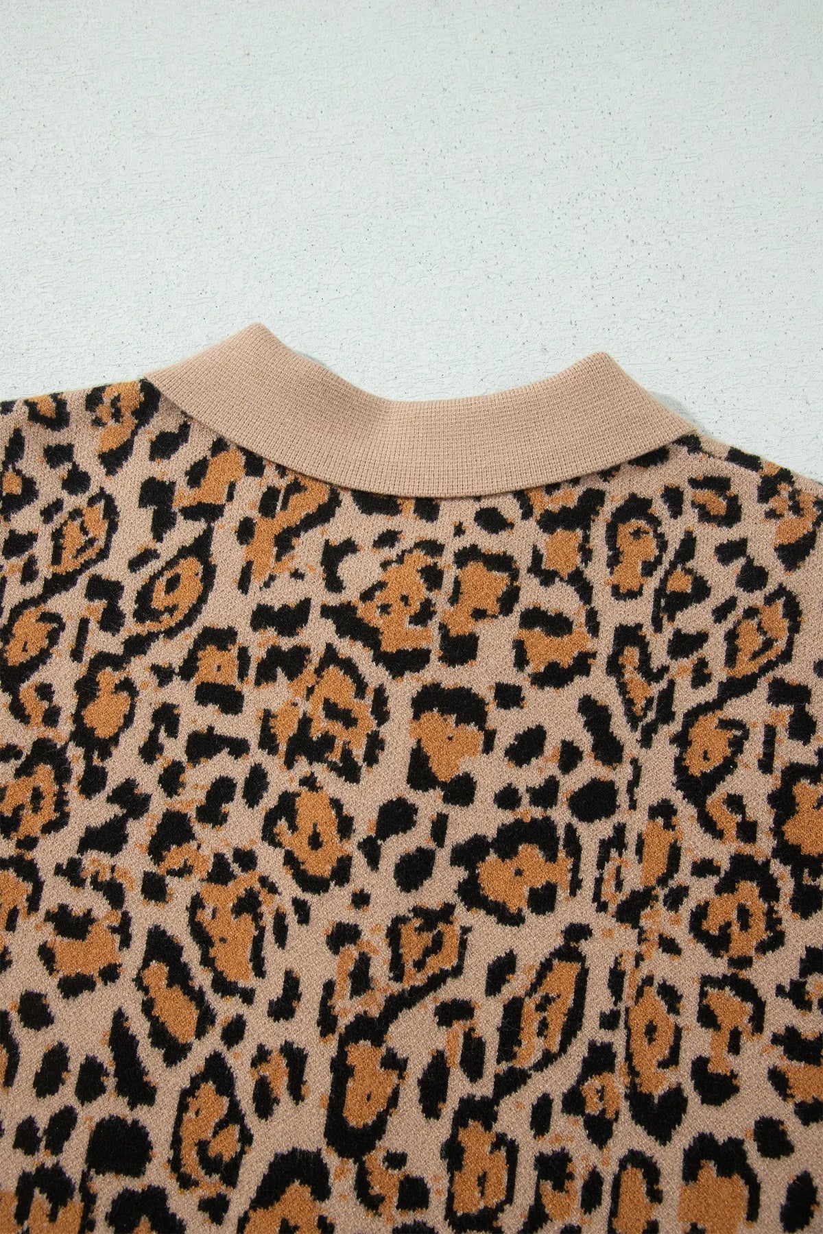 Leopard Print Button-Up Cardigan Long Sleeve Cardigans – Brown