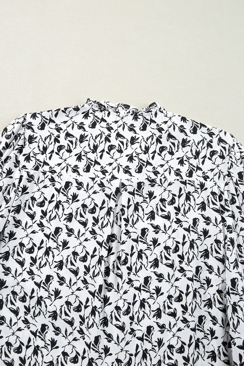 Printed Lace Detail Floral Puff Sleeve Fall Shirt - eAura