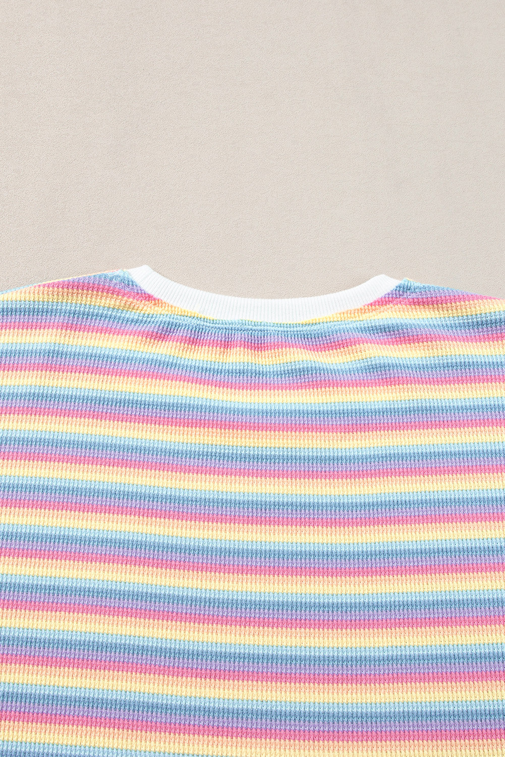 Pink Stripe Rainbow Tee Tasseled String Wide Leg Trousers Co-ord eAura
