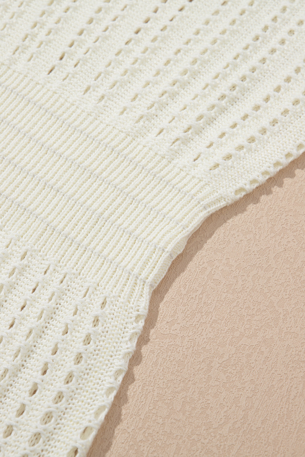 White Eyelet Crochet Sleeveless V Neck Beach Dress BB Fashion Outlet