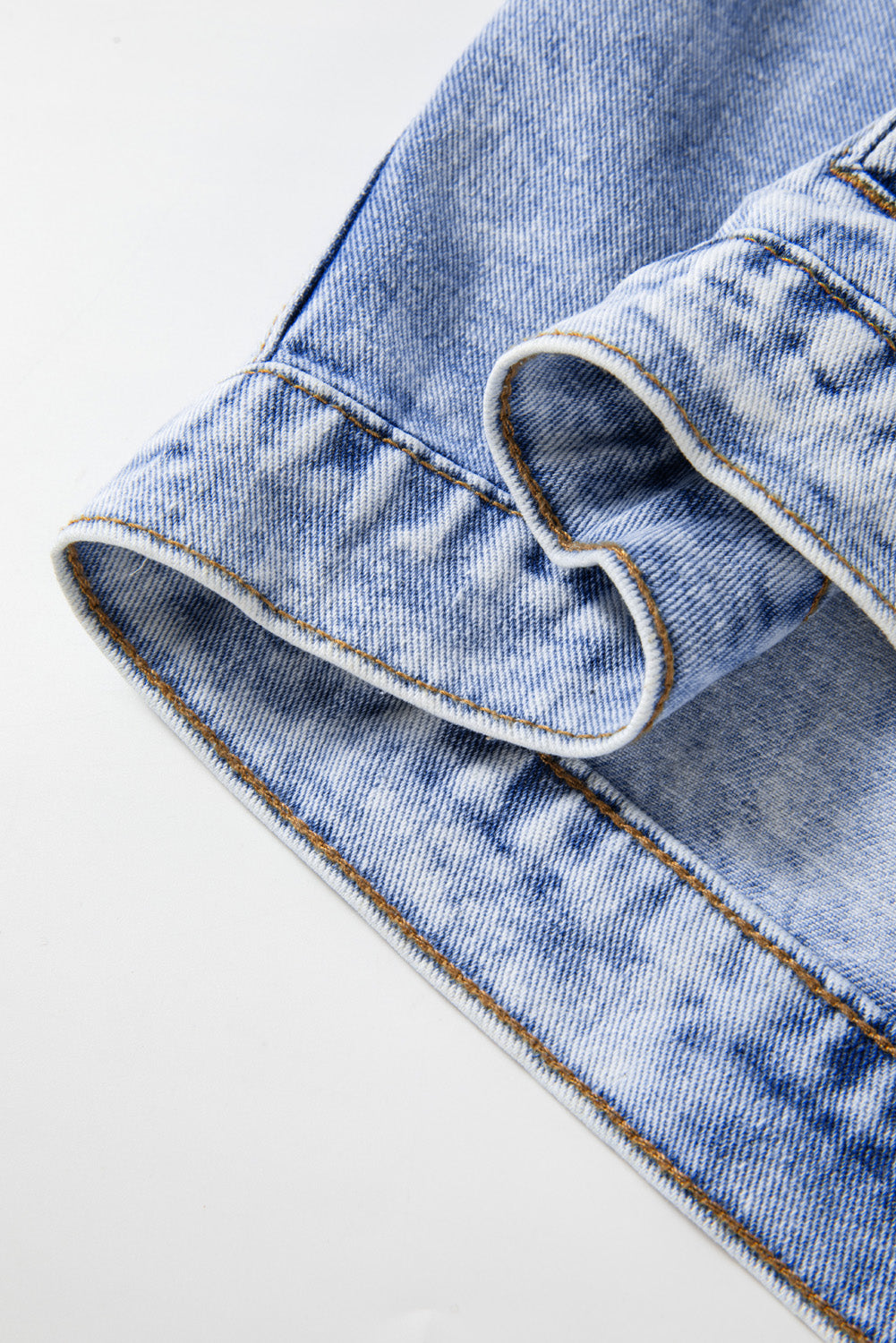 Beau Blue Vintage Washed Flap Pockets Denim Jacket Beagle Boutique Fashion Outlet