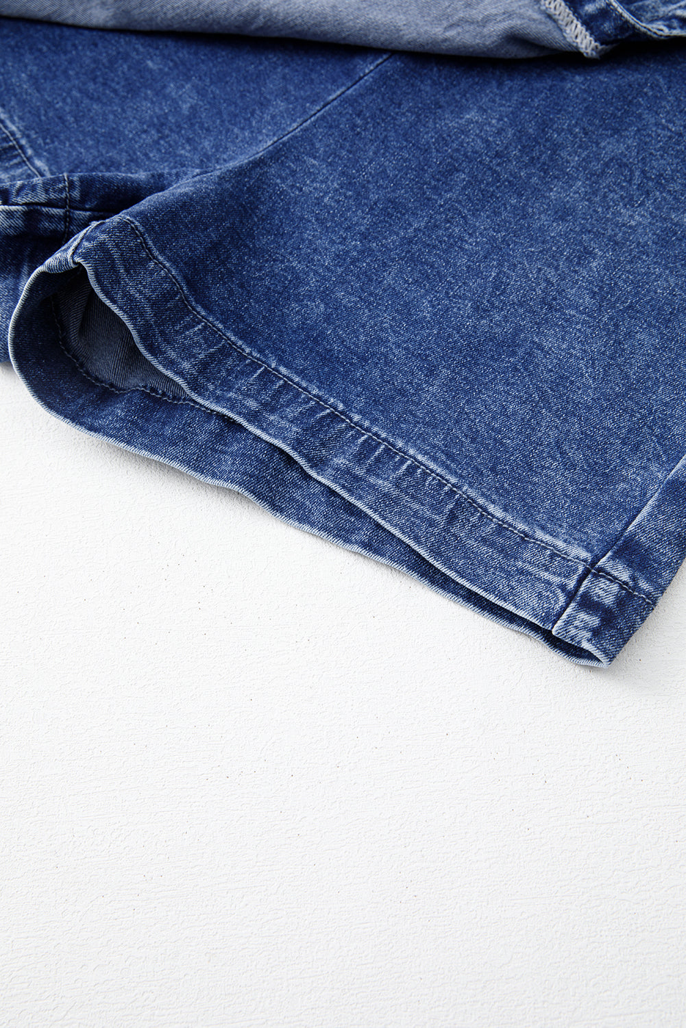 Sail Blue Acid Wash Asymmetric Twisted Wrapped Zipped Denim Skort eAura