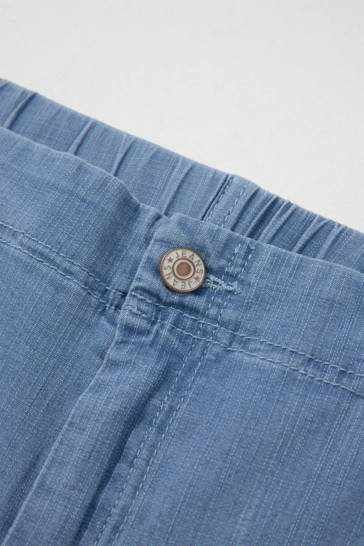 Ruffle Hem Wide Leg Full Length Plus Size Jeans – Light Blue