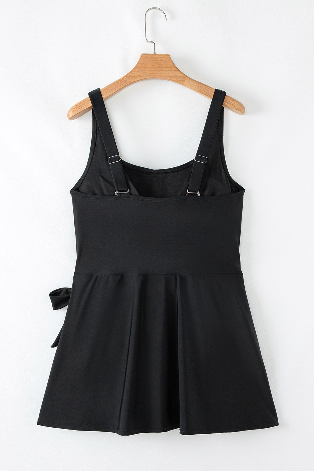 Black Square Neck Knot Plus Size One Piece Swimsuit BB Fashion Outlet