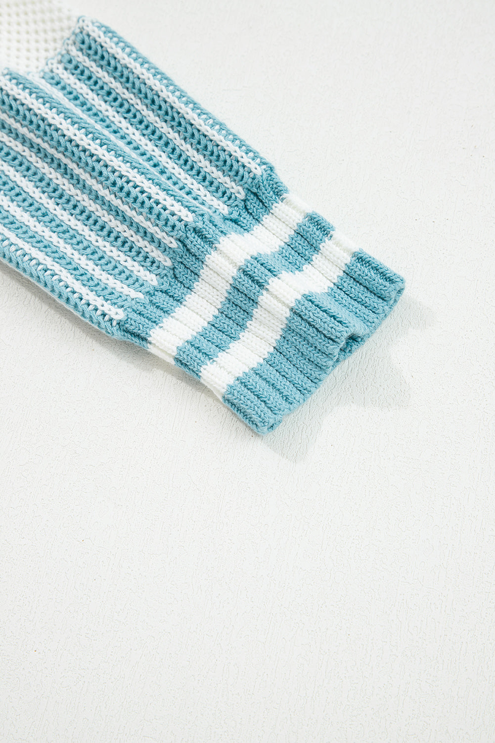Two Tone Striped Patchwork Drop Shoulder Oversized Sweater - eAura