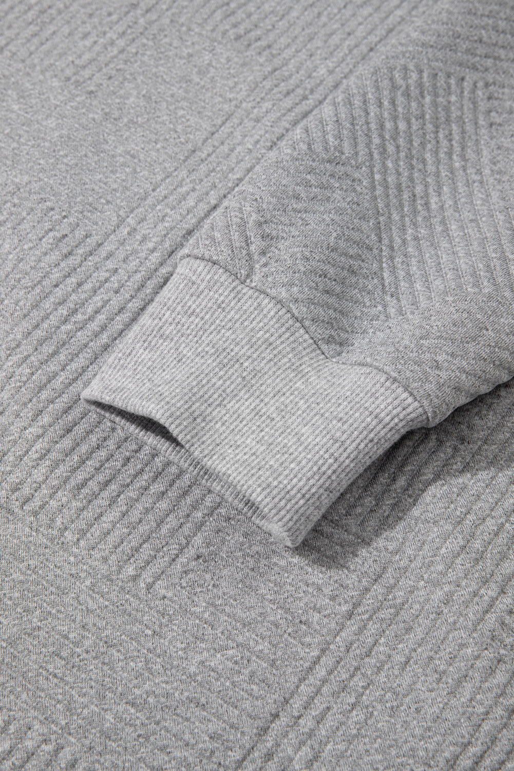 Textured Half Zip Loose Sweatshirt - eAura