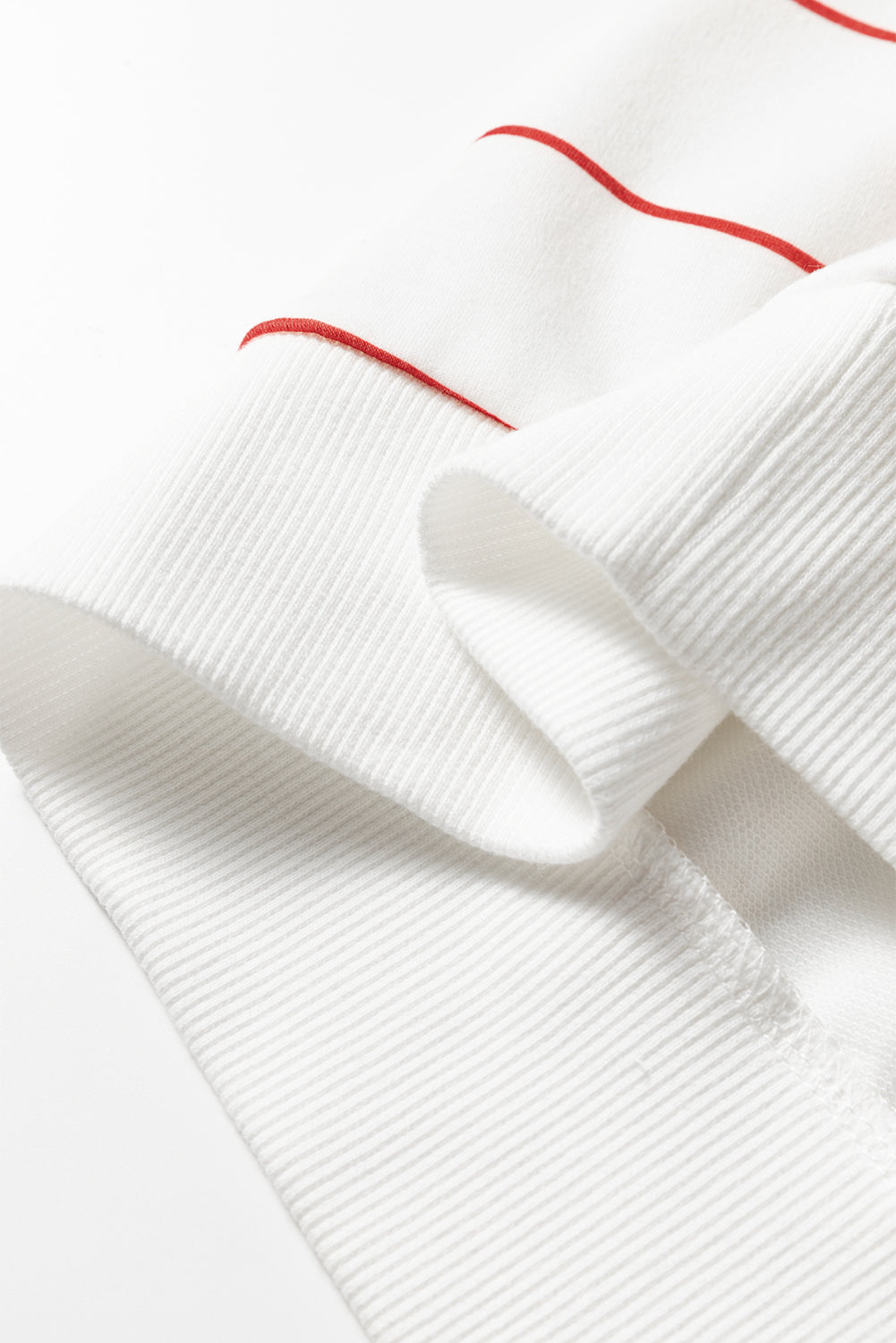 Zip V-Neck Stripe Print Drop Shoulder Long Sleeve Top - eAura